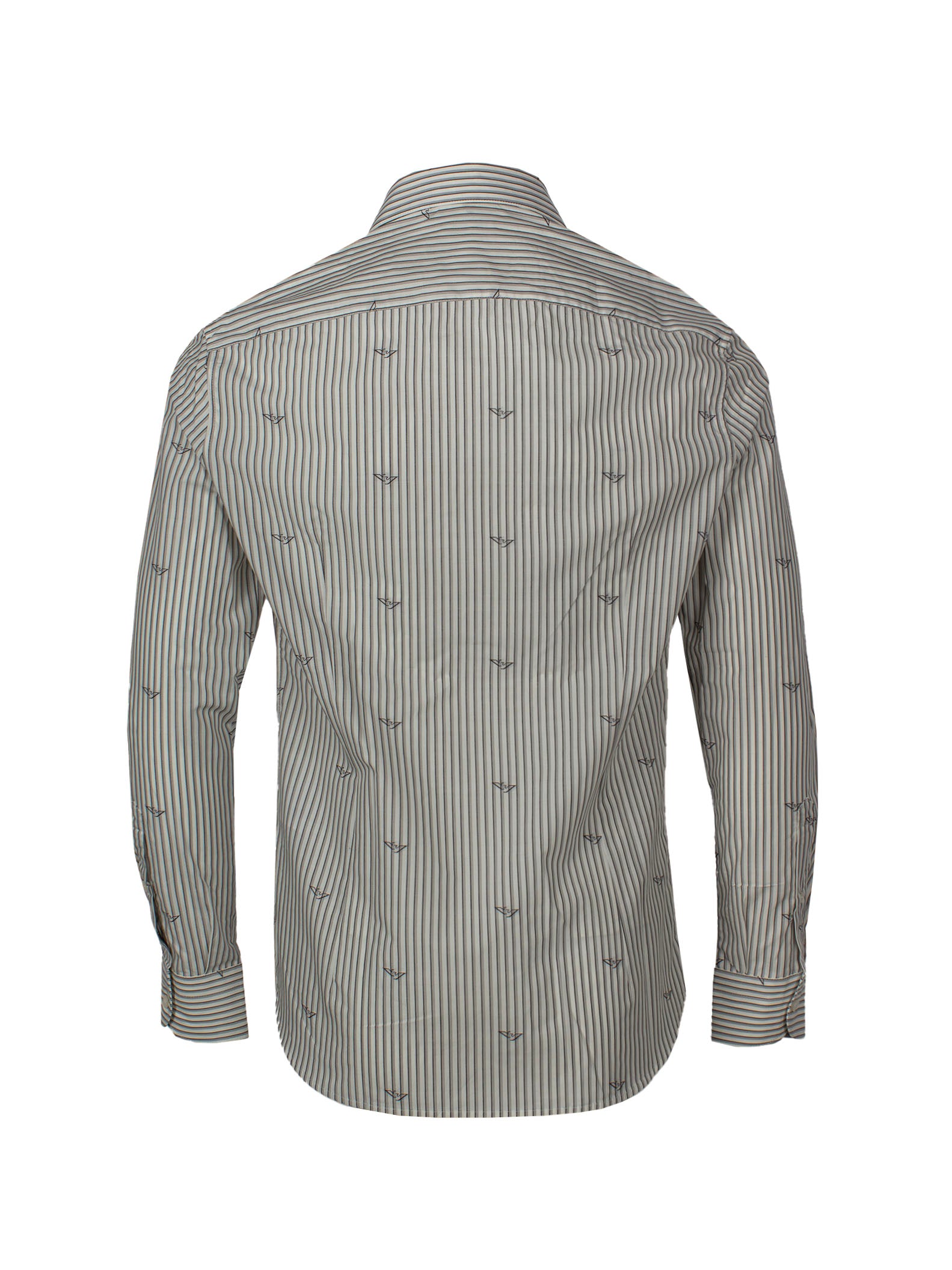 EMPORIO ARMANI LOGO-PRINT STRIPED SHIRT