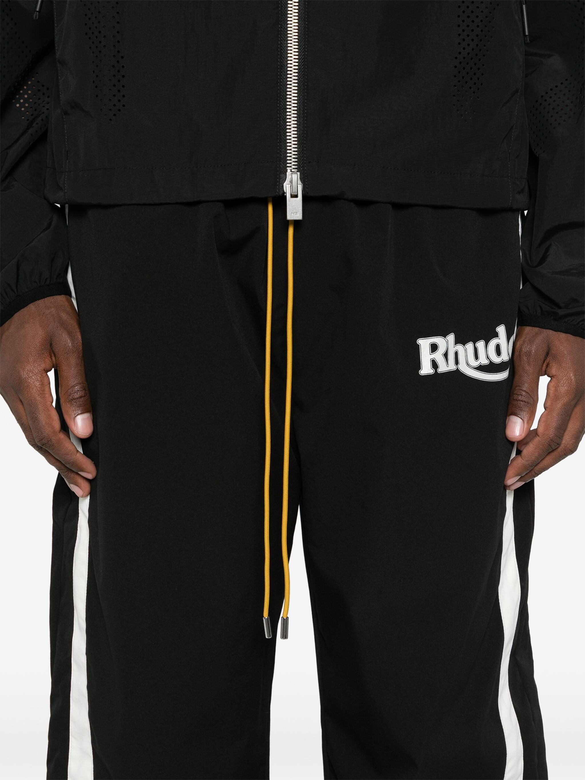 RHUDE LOGO-PRINT TRACK PANTS