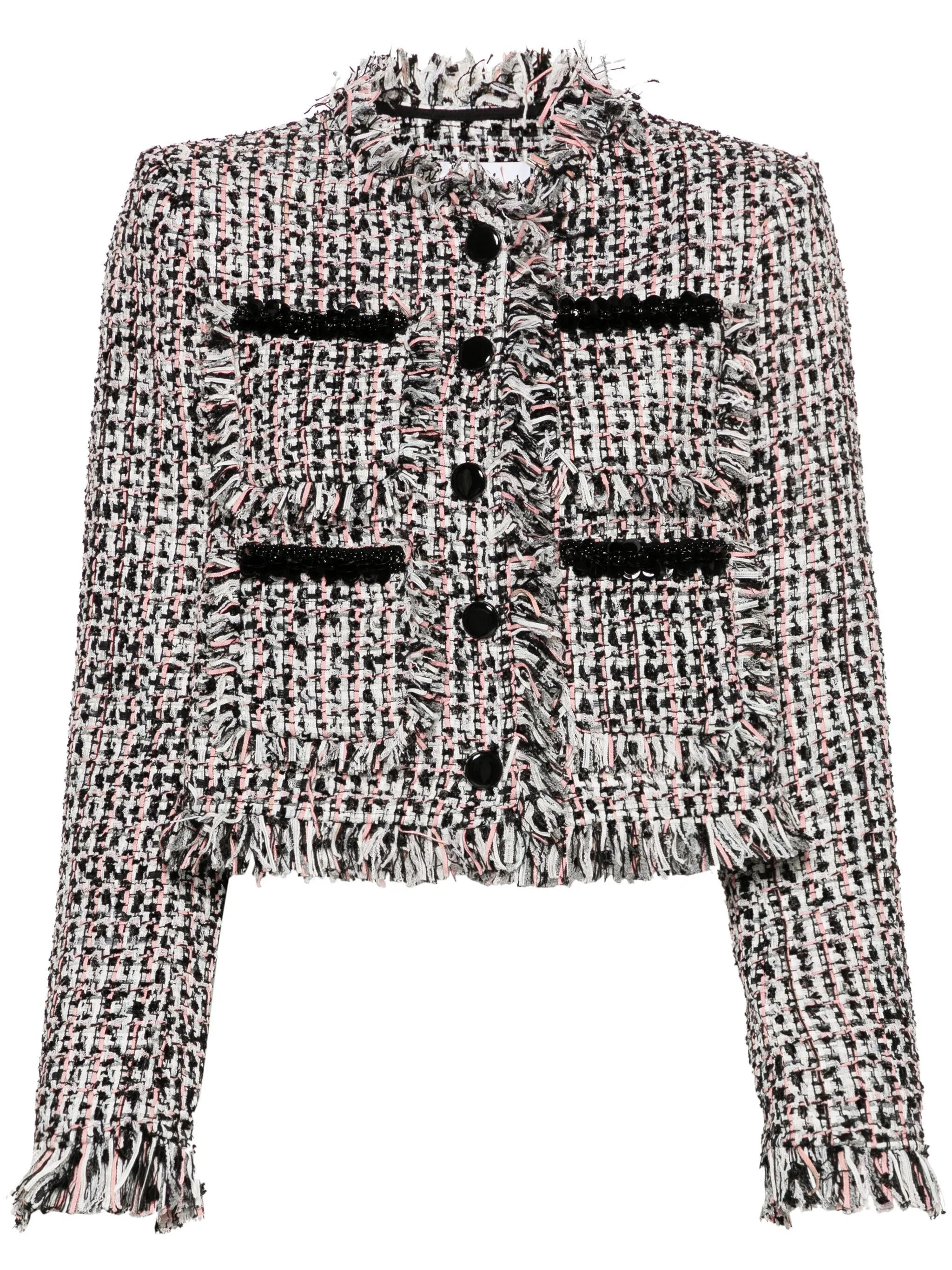 SELF-PORTRAIT FRAYED TWEED JACKET