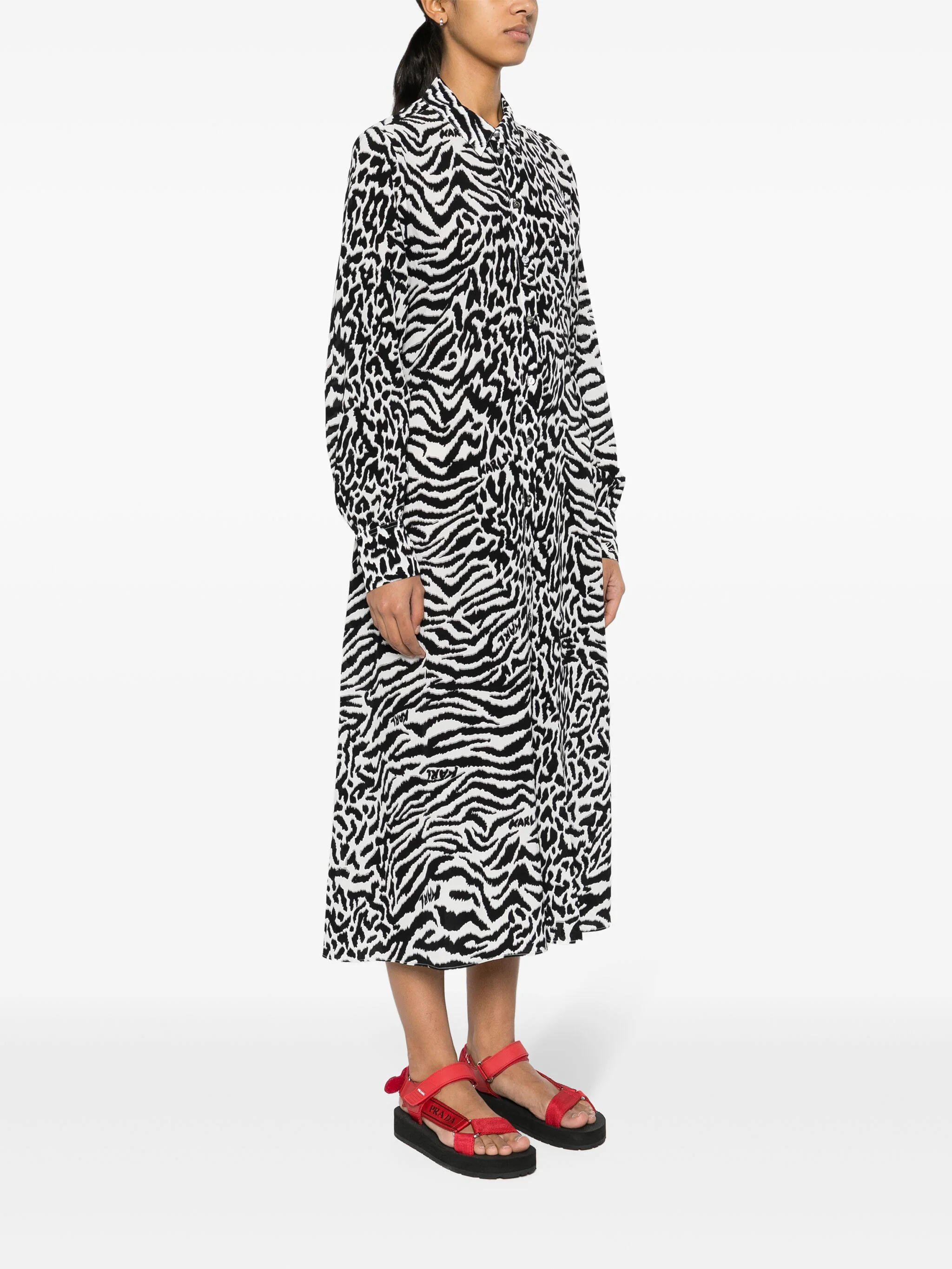 KARL LAGERFELD ANIMAL PRINT SHIRT DRESS