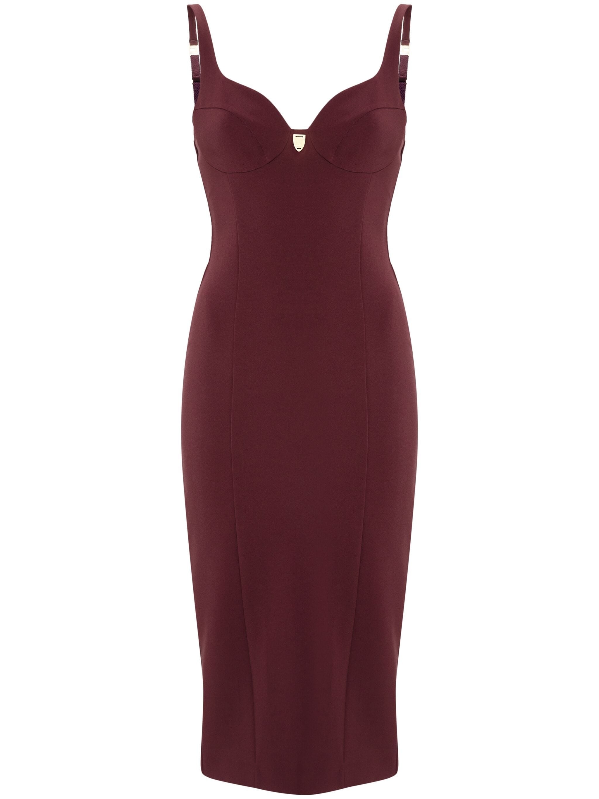 ELISABETTA FRANCHI STRETCH CREPE MIDI DRESS