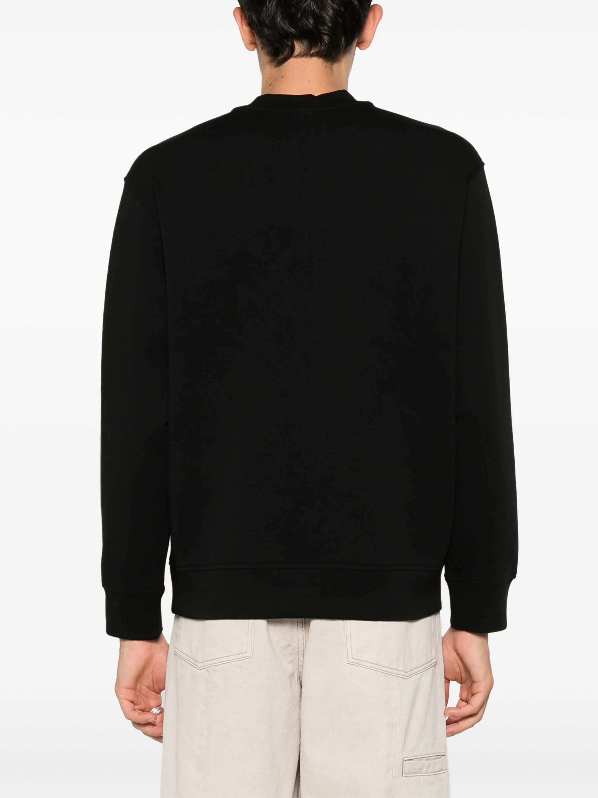 EMPORIO ARMANI LOGO-APPLIQUÉ CREW-NECK SWEATSHIRT