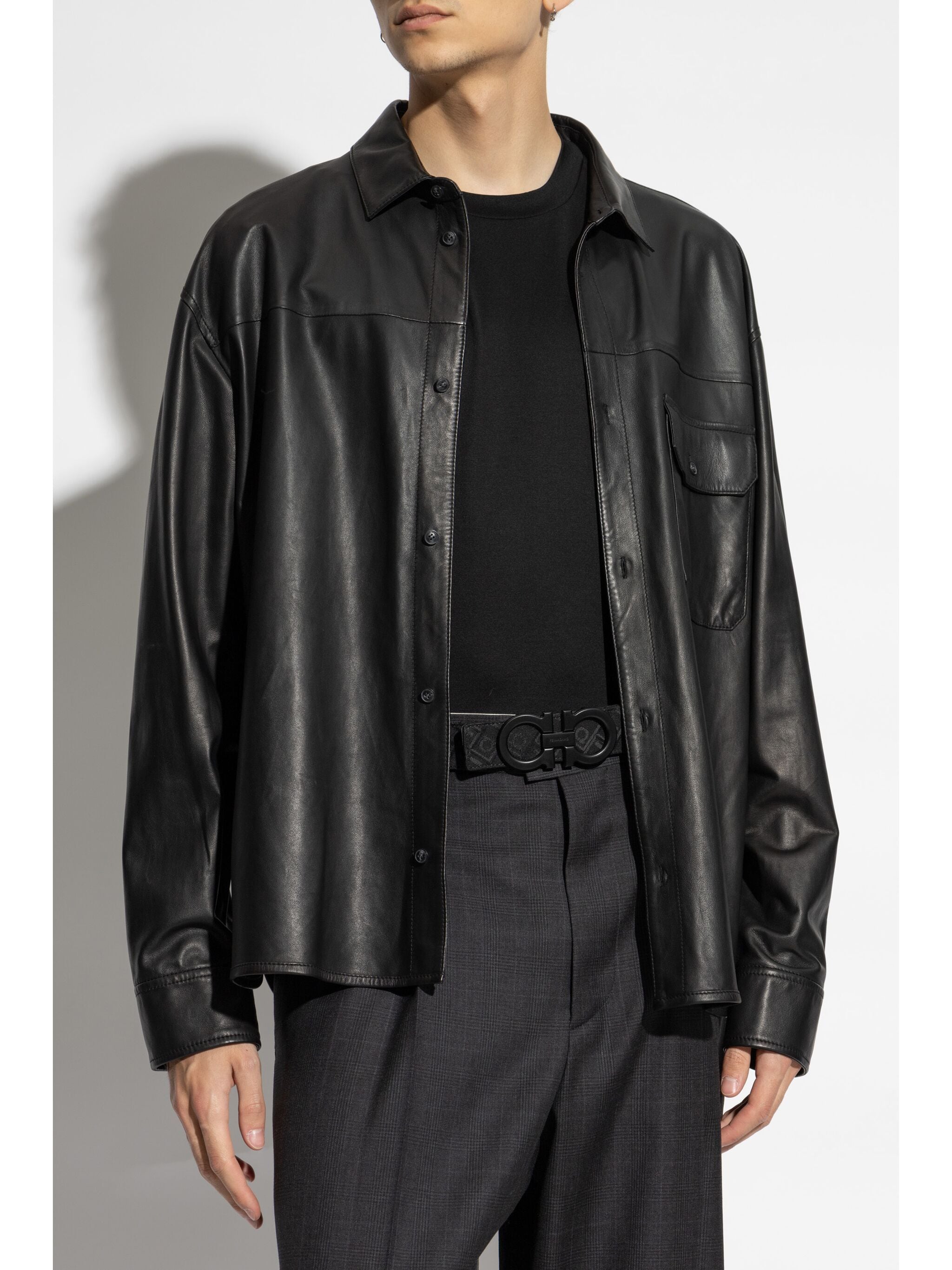 EMPORIO ARMANI LEATHER SHIRT