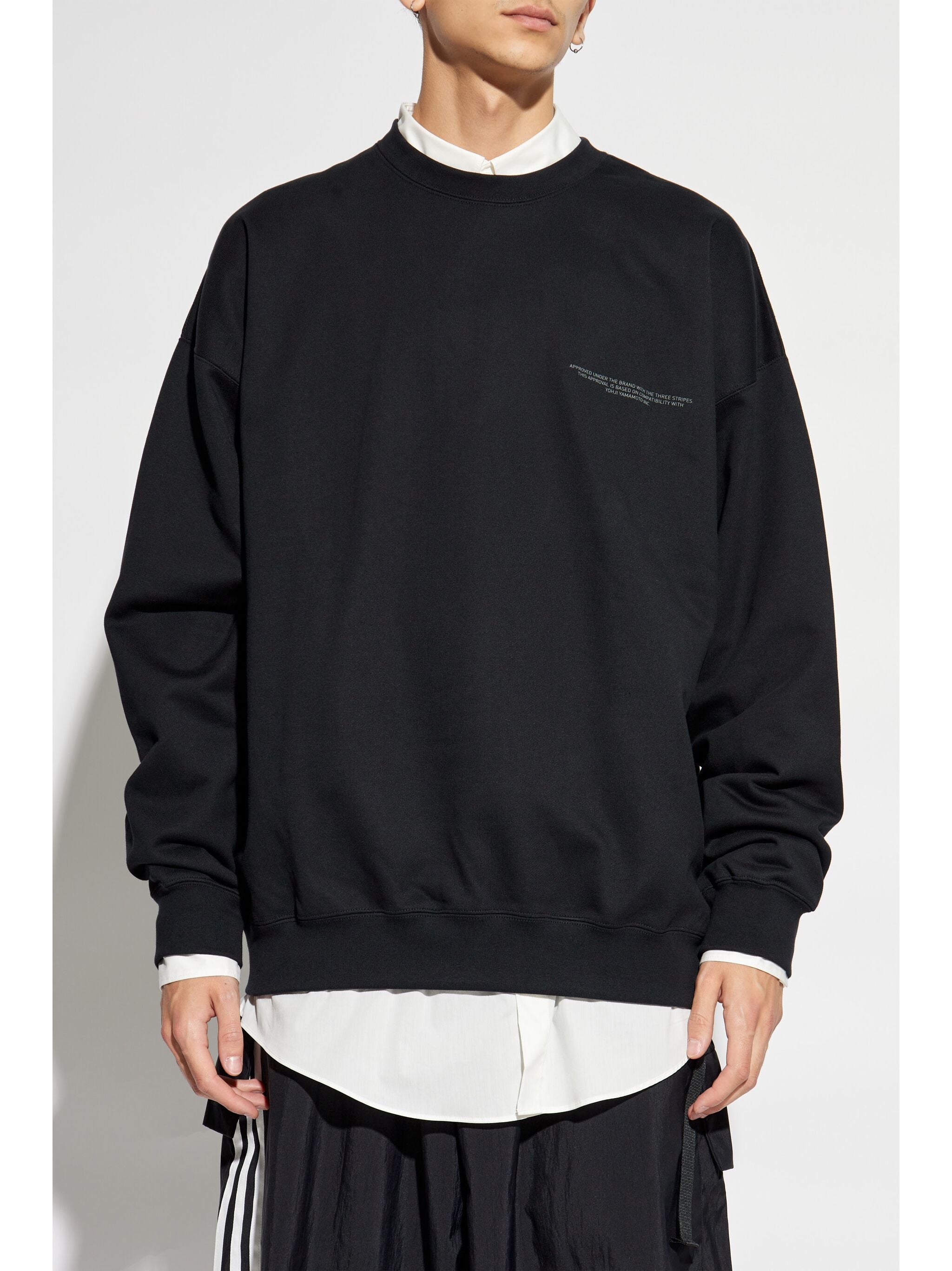 Y-3 LOGO-PRINTED CREW NECK SWEATSHIRT