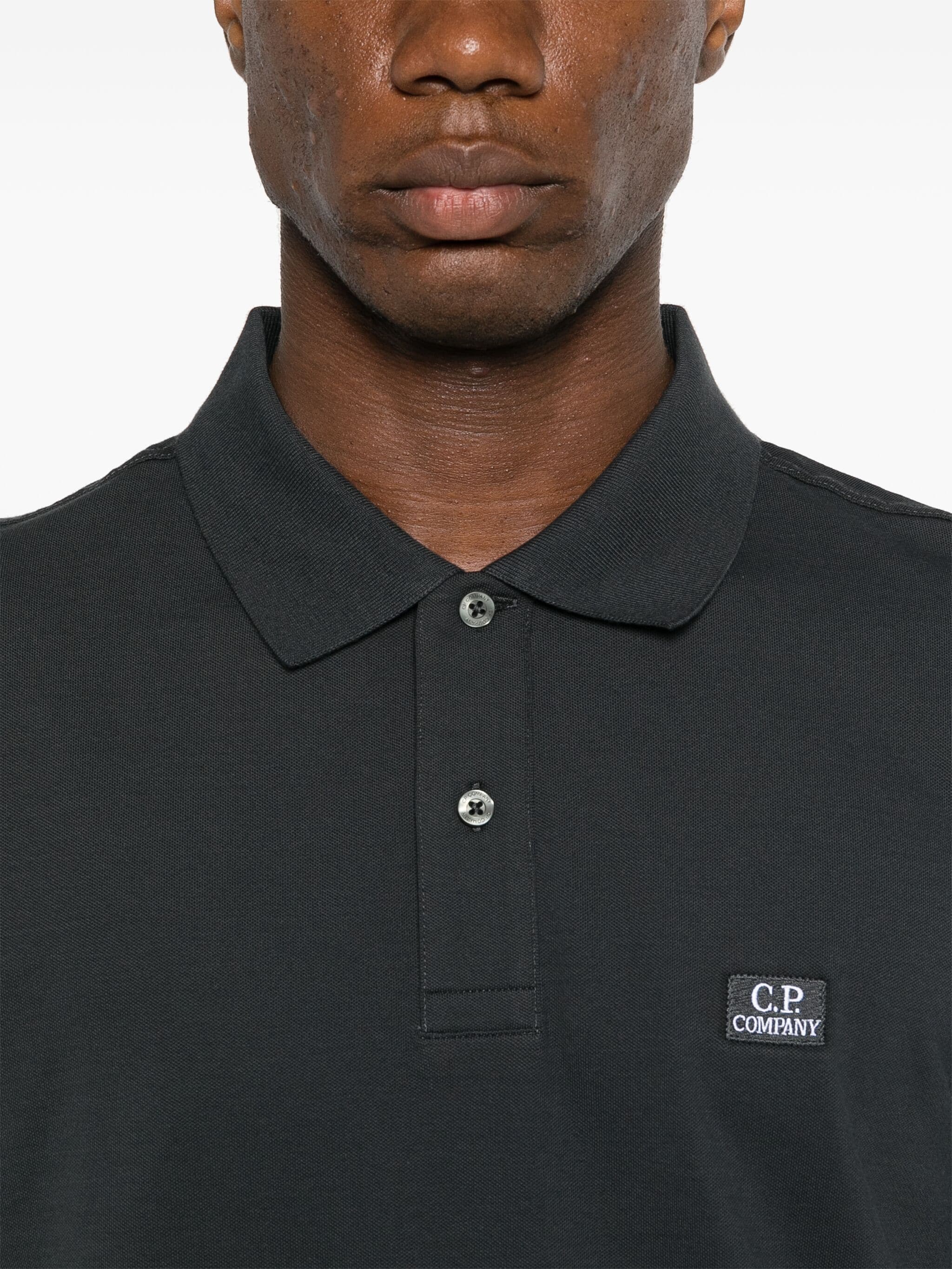 CP COMPANY LOGO-EMBROIDERED PIQUÉ POLO SHIRT