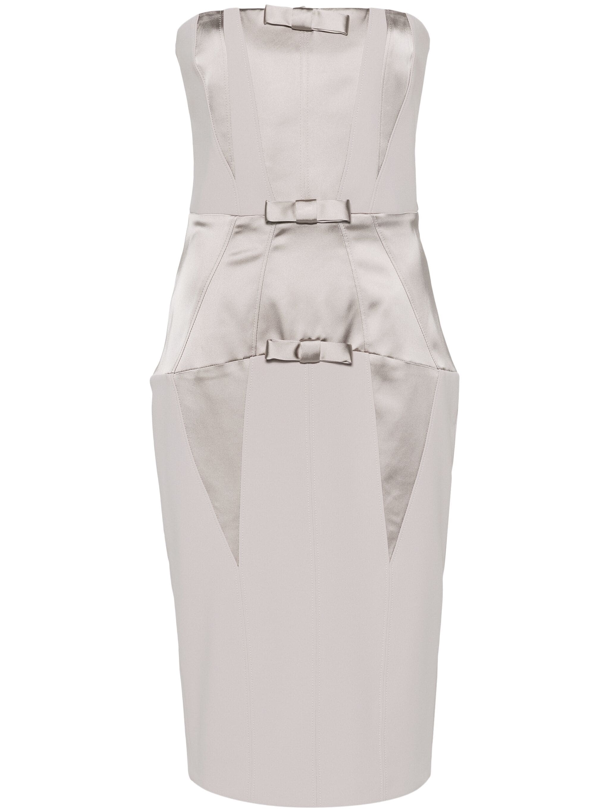 ELISABETTA FRANCHI STRAPLESS PANELLED MIDI DRESS