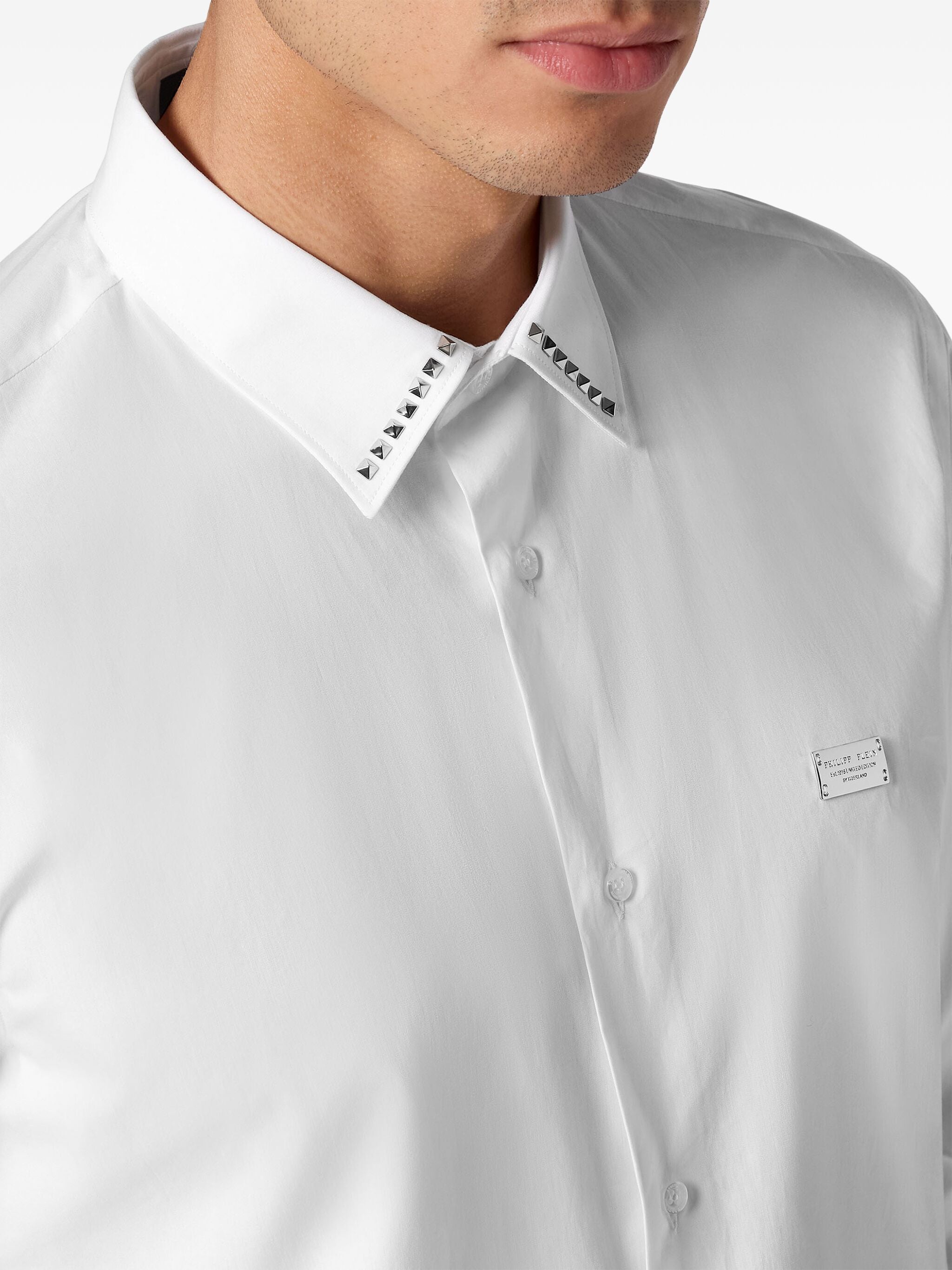 PHILIPP PLEIN STUD-DETAILING POPLIN SHIRT