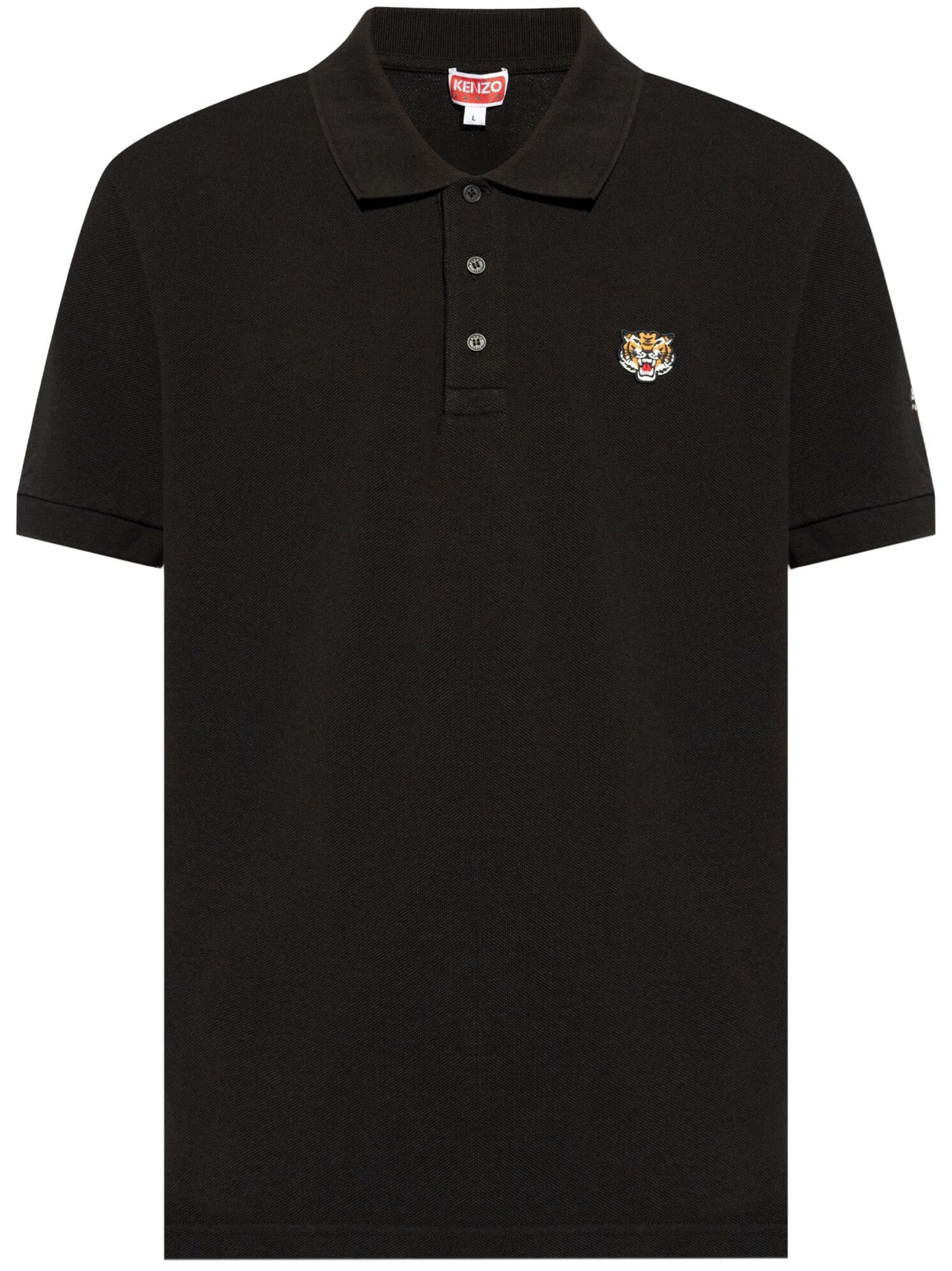 KENZO TIGER-EMBROIDERED COTTON POLO SHIRT