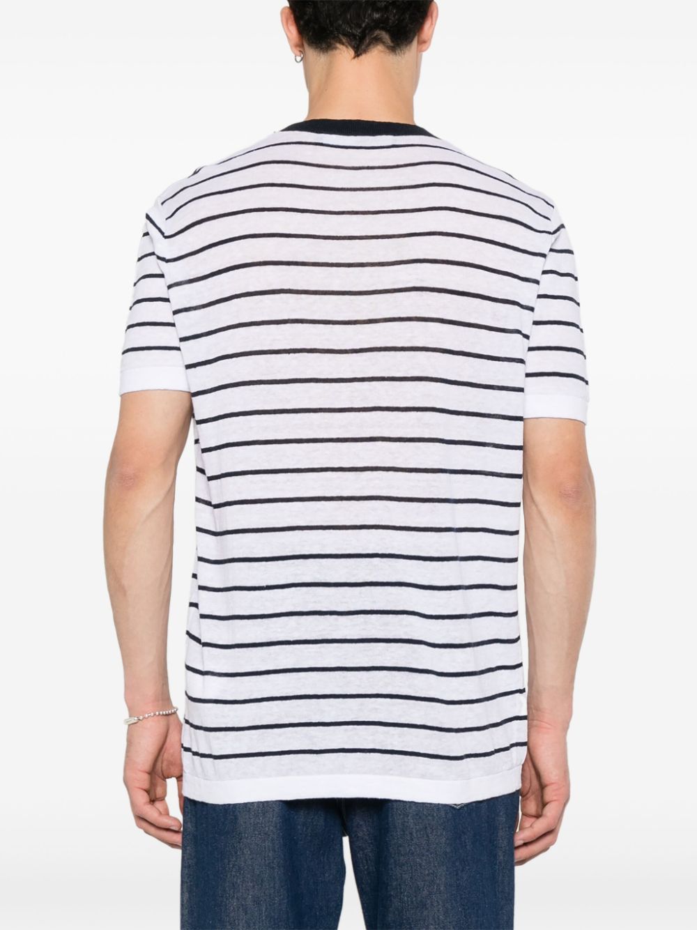 KARL LAGERFELD STRIPED KNITTED T-SHIRT