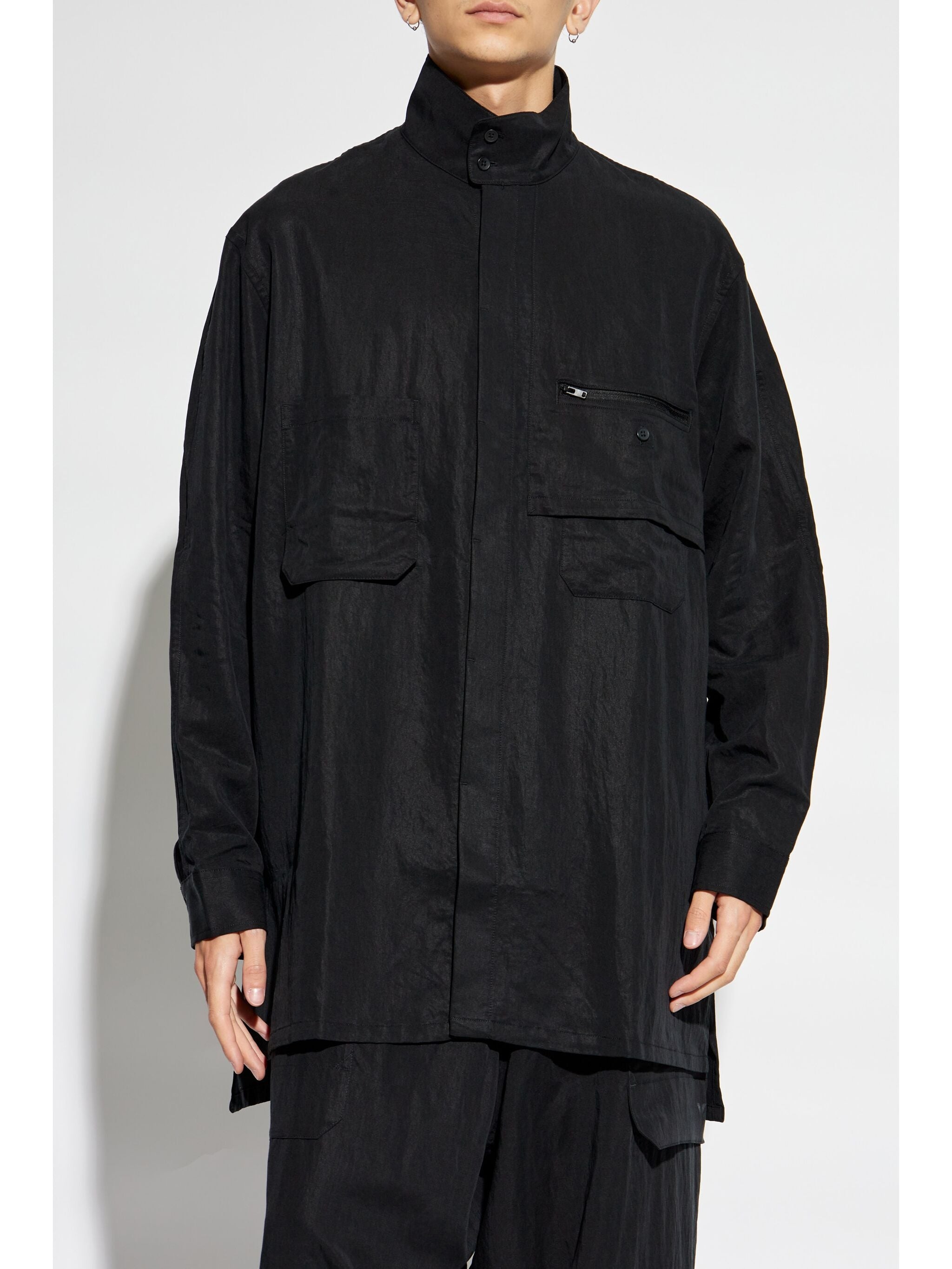 Y-3 X ADIDAS LOGO-PRINT SHIRT JACKET