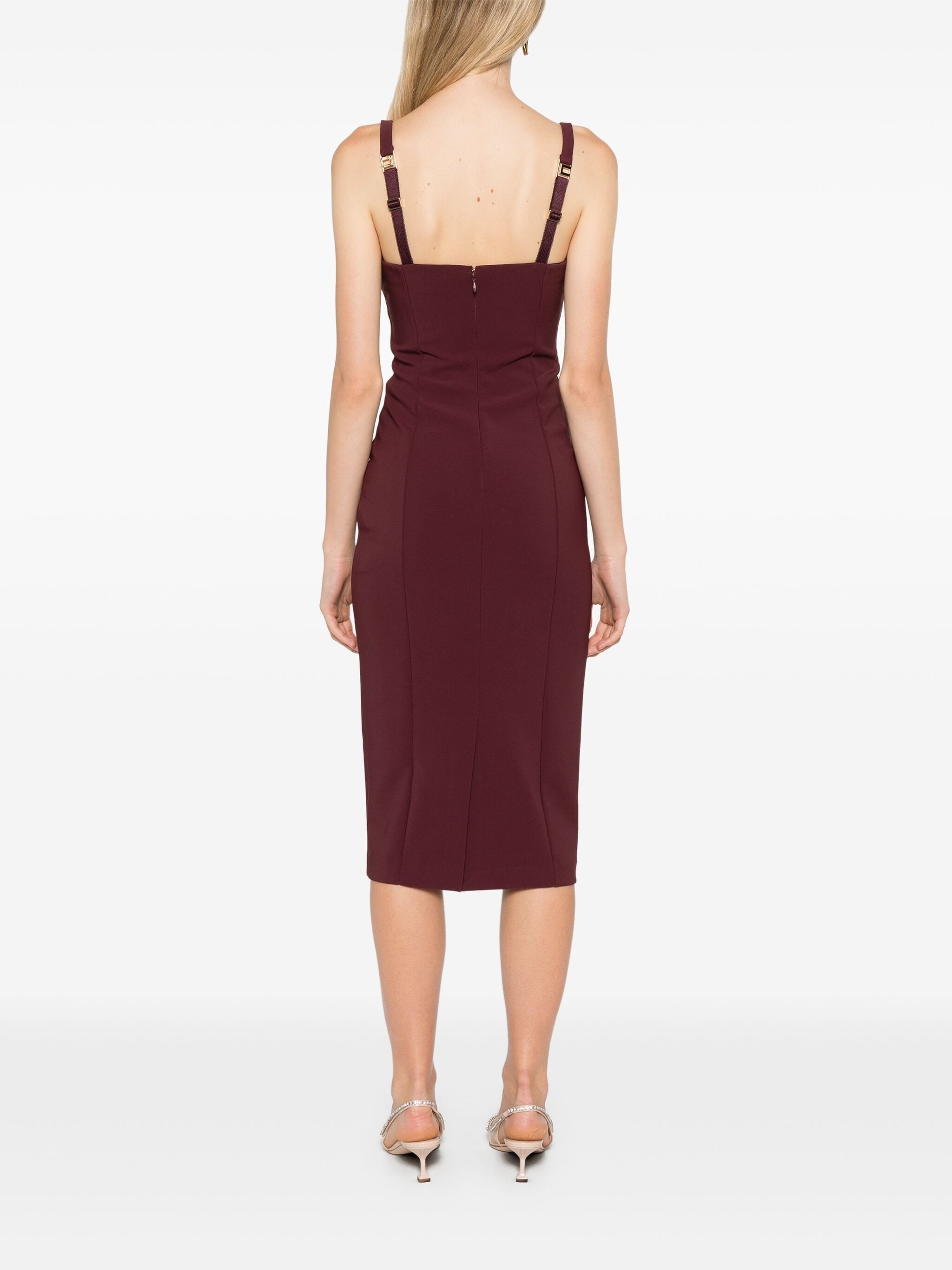 ELISABETTA FRANCHI STRETCH CREPE MIDI DRESS