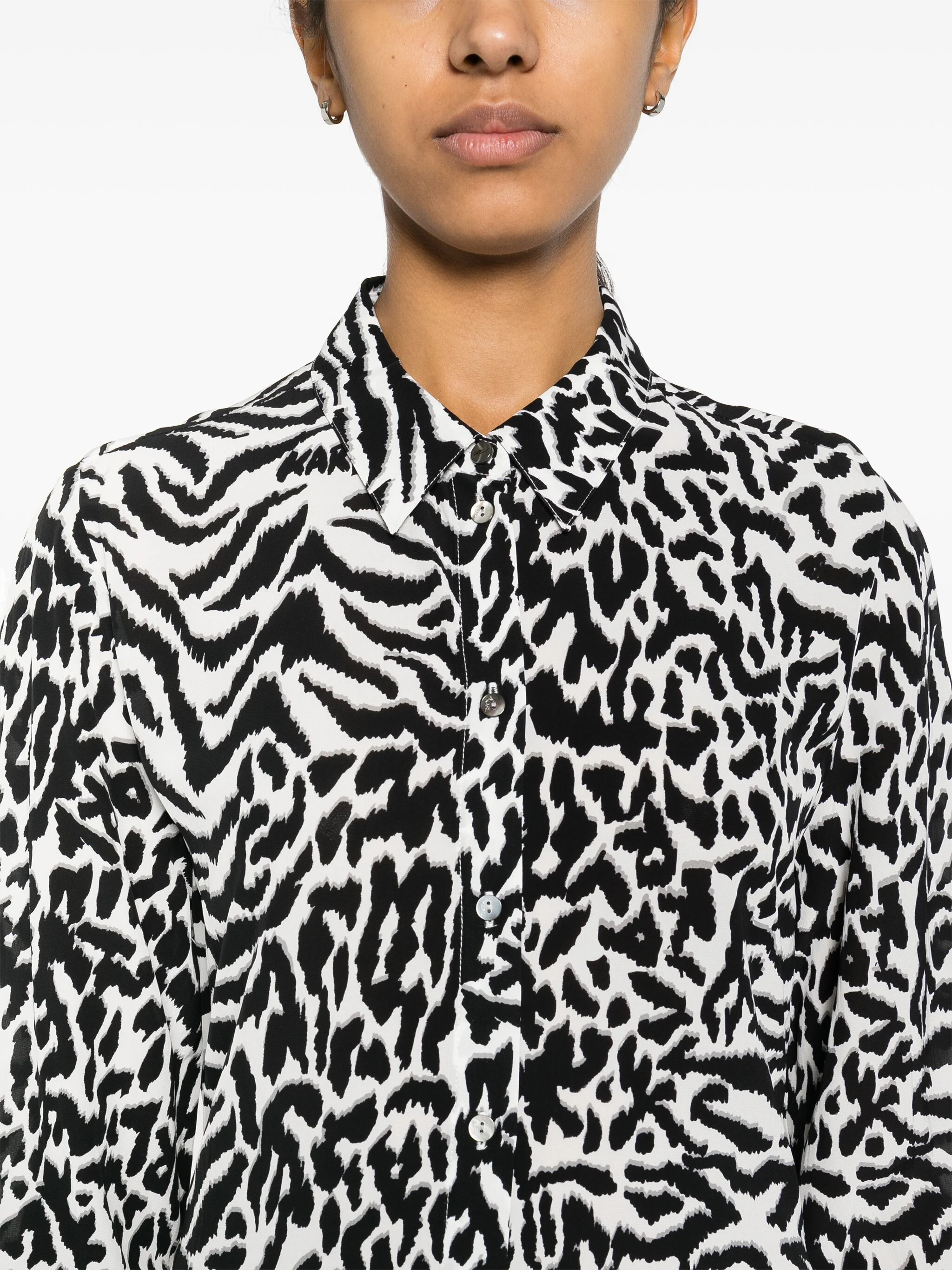 KARL LAGERFELD ANIMAL PRINT SHIRT DRESS