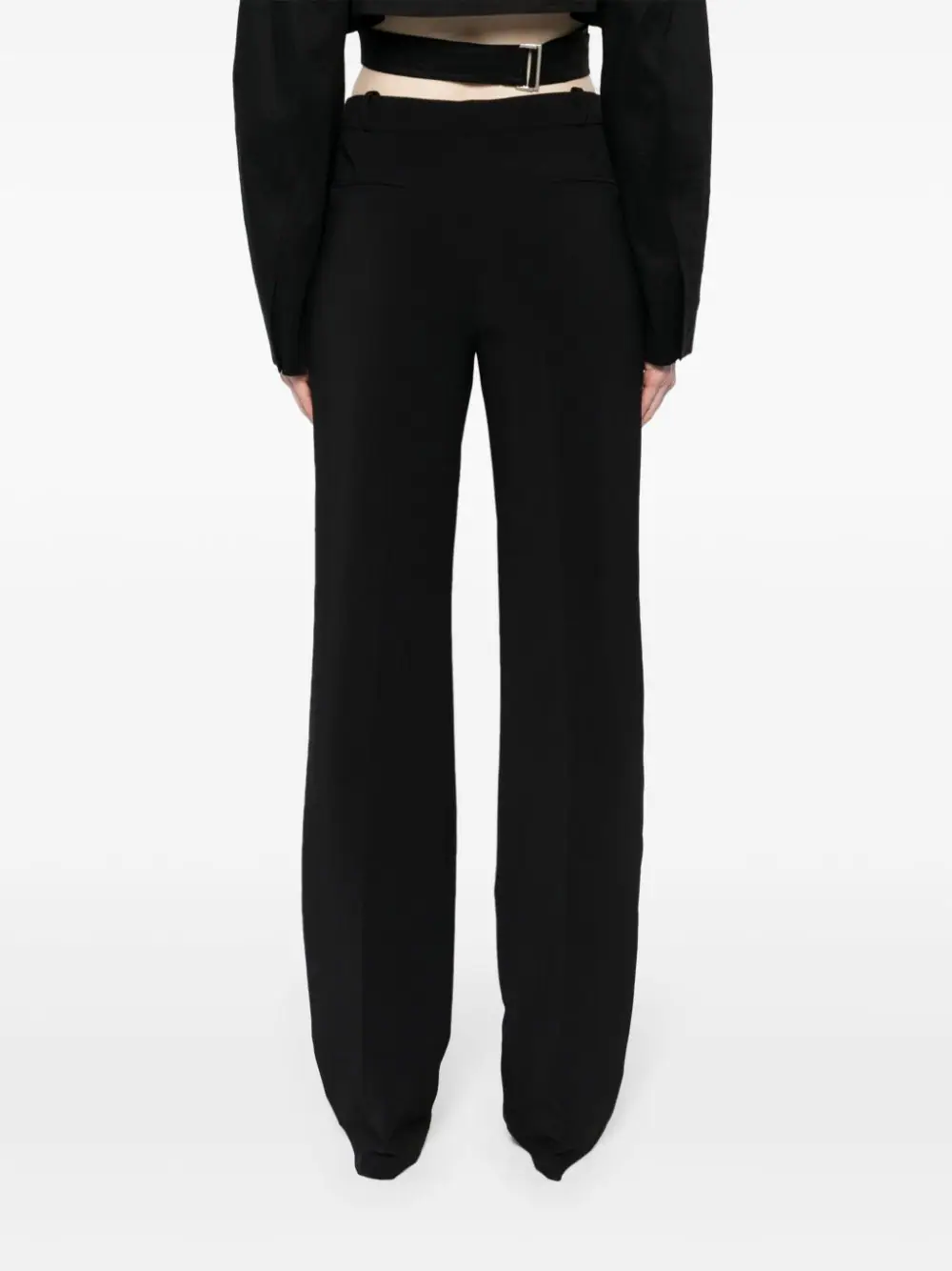 ELISABETTA FRANCHI CREPE STRAIGHT-LEG TROUSERS