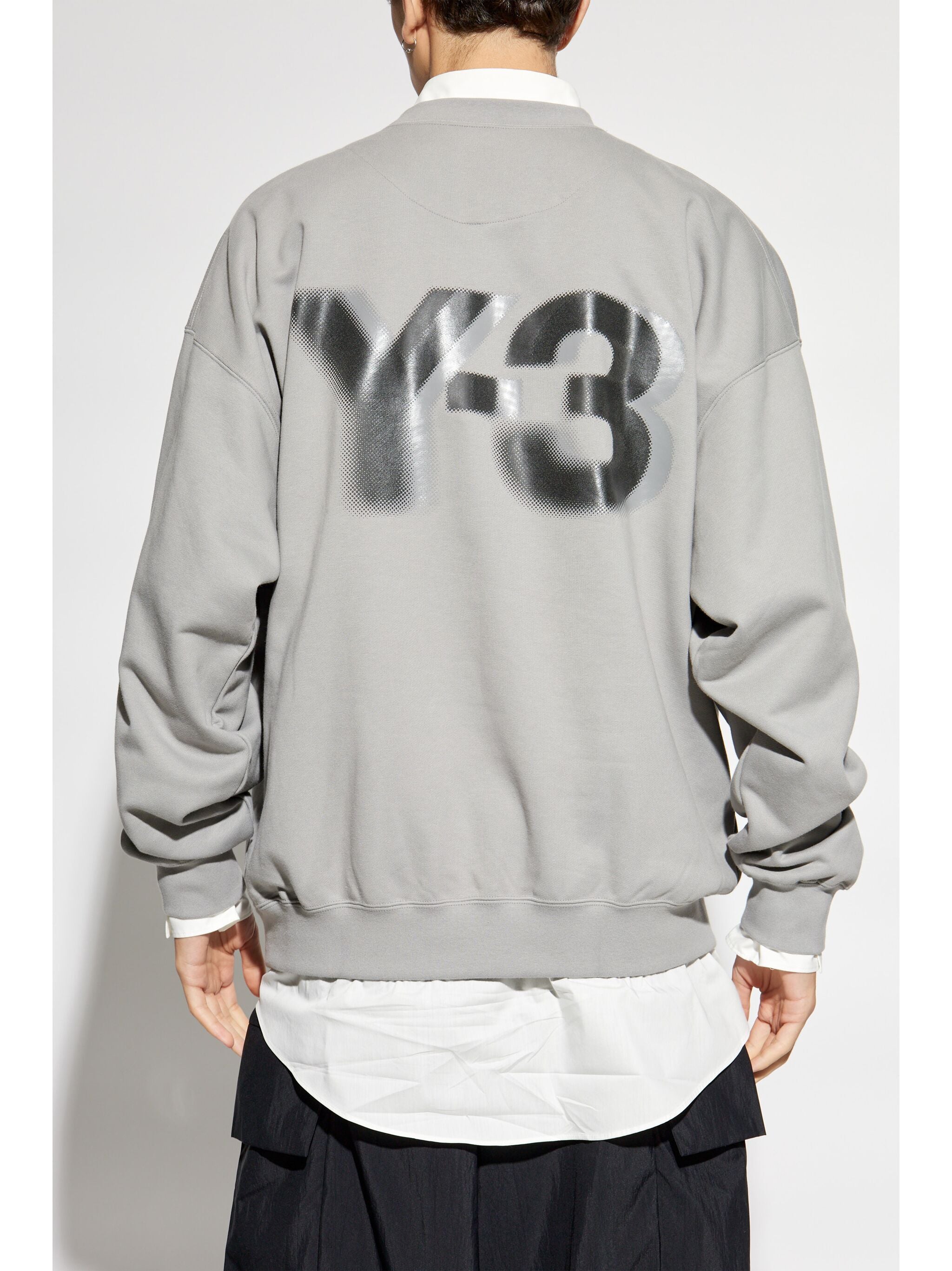 Y-3 LOGO-PRINTED CREW NECK SWEATSHIRT