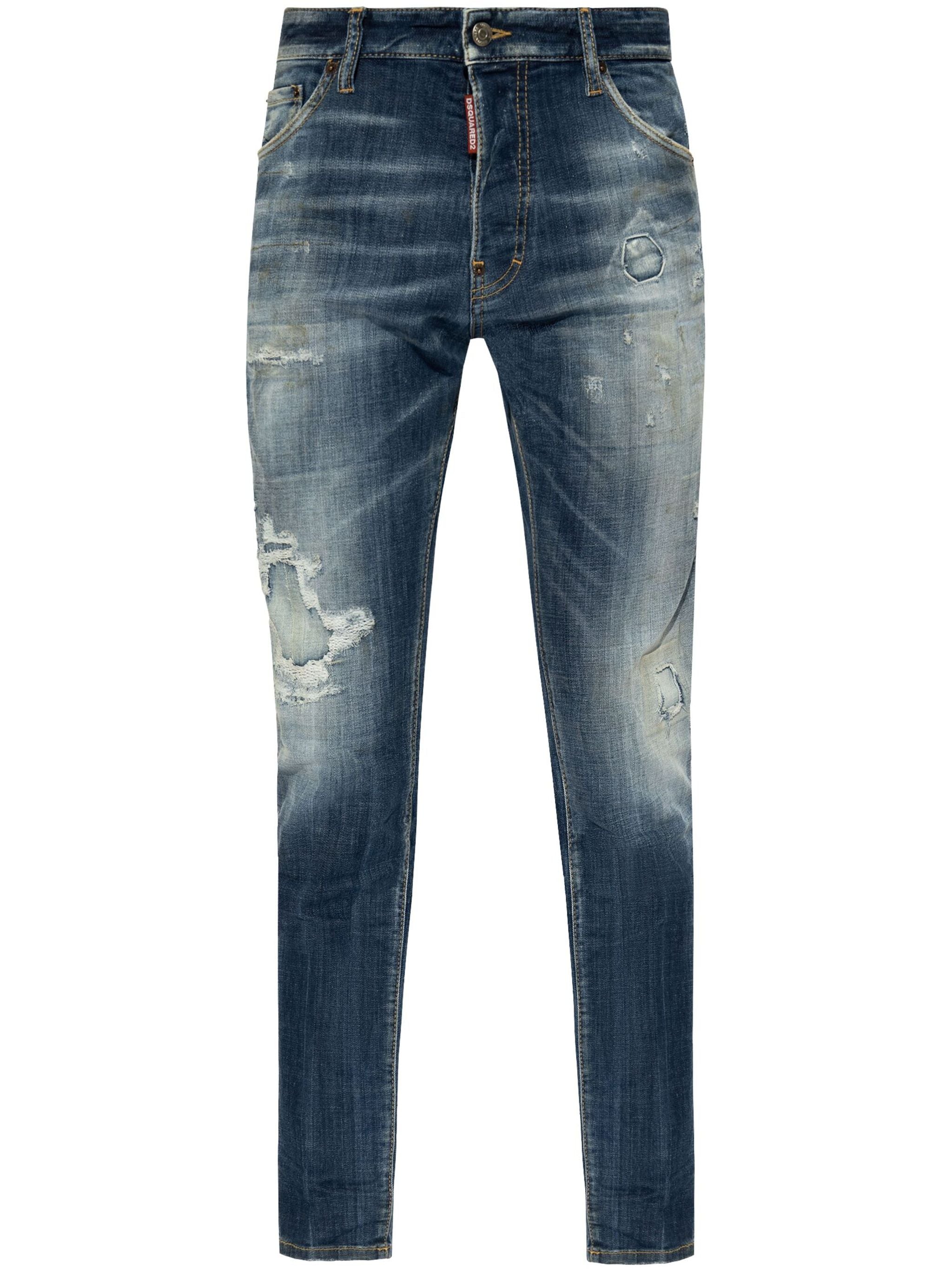 DSQUARED2 DISTRESSED SLIM-CUT JEANS