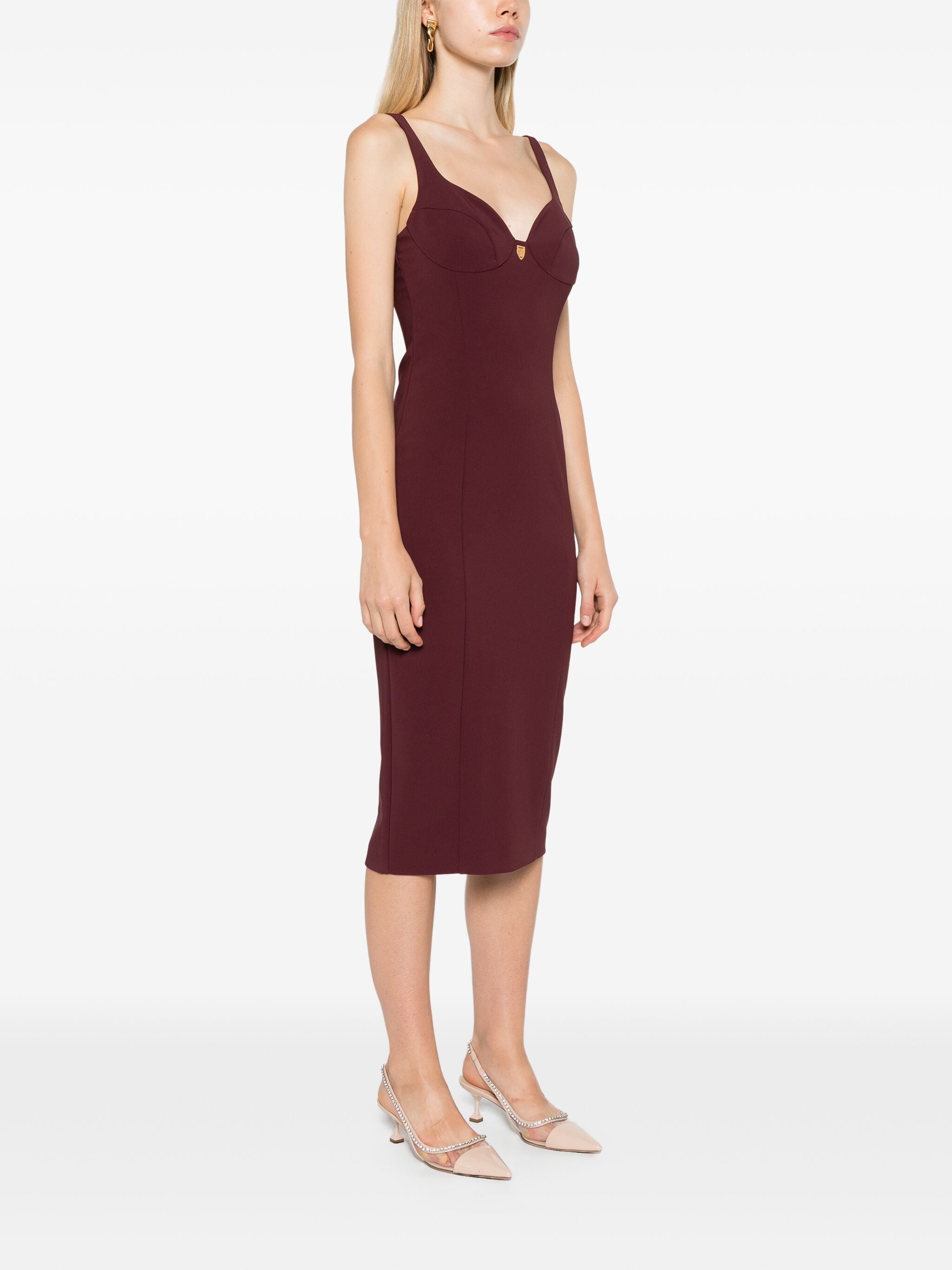 ELISABETTA FRANCHI STRETCH CREPE MIDI DRESS