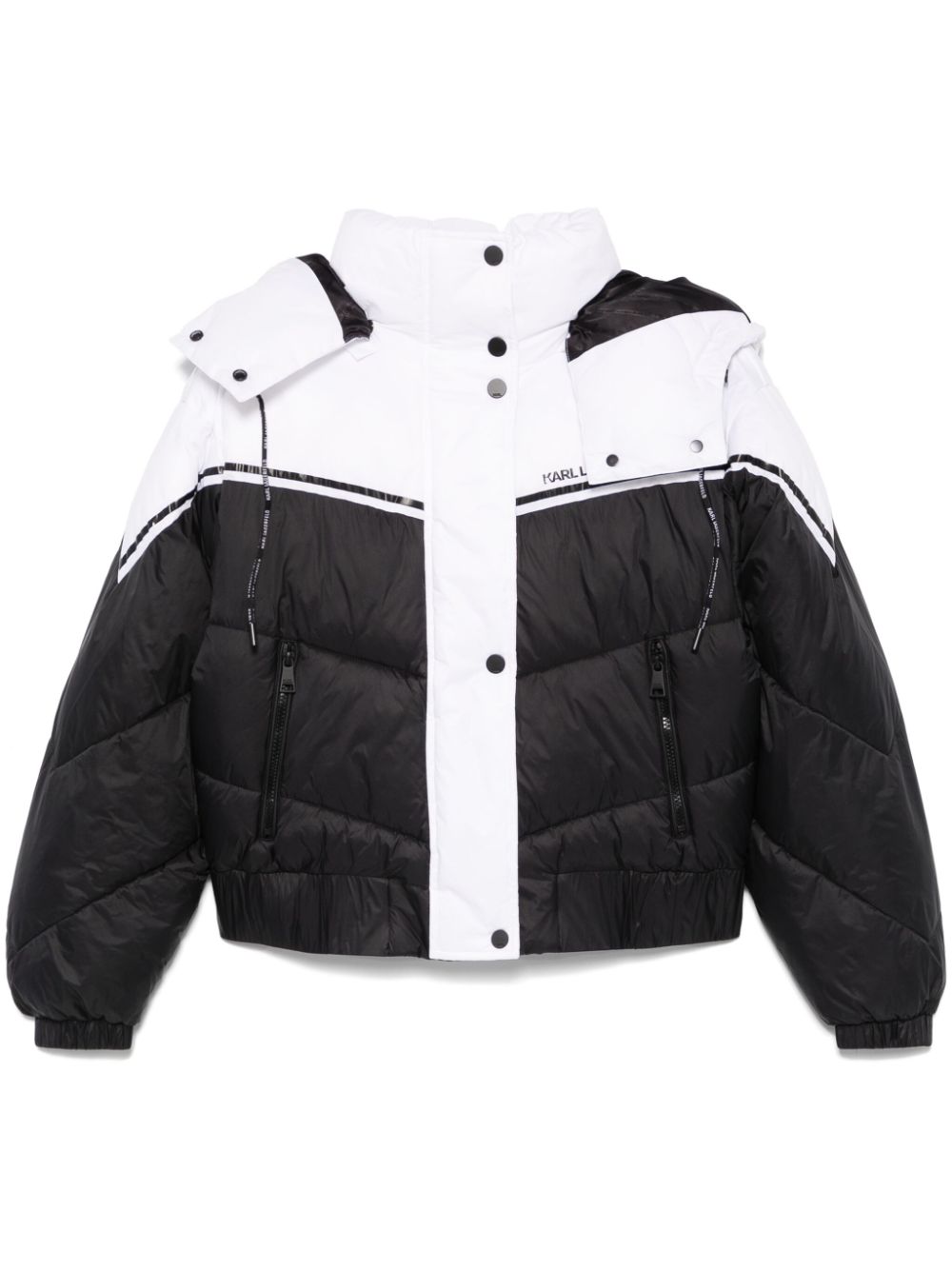 KARL LAGERFELD COLOUR BLOCK DESIGN DOWN JACKET