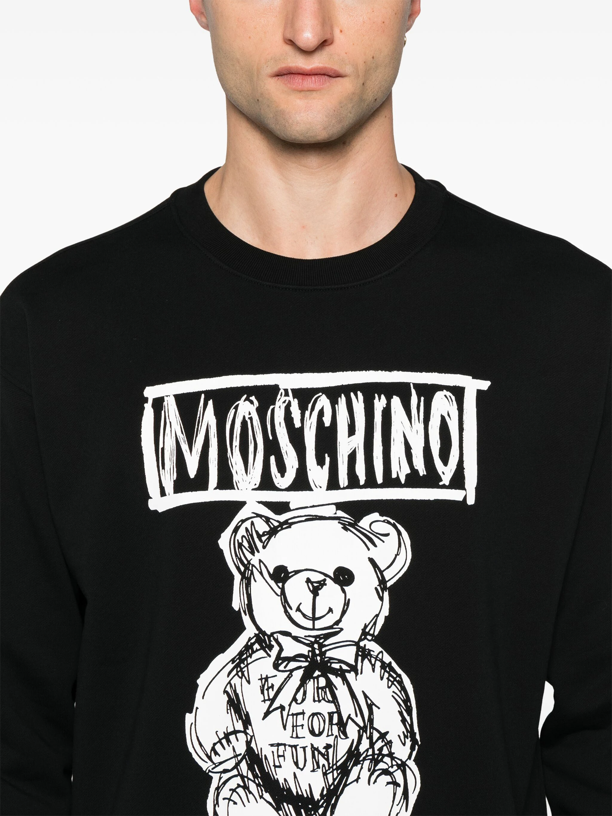 MOSCHINO TEDDY BEAR-PRINT COTTON SWEATSHIRT