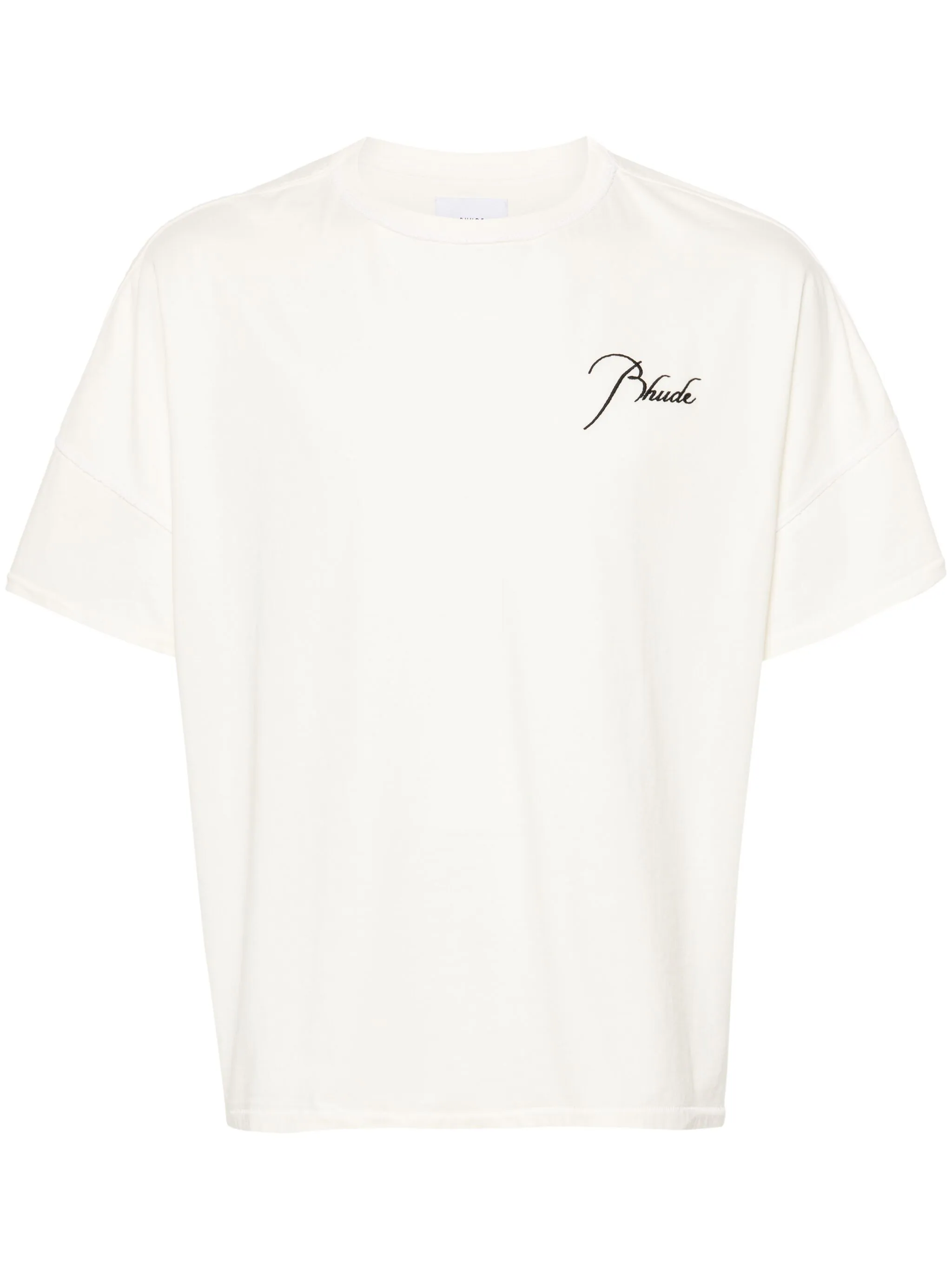 RHUDE T-SHIRT WITH EMBROIDERED REVERSE LOGO