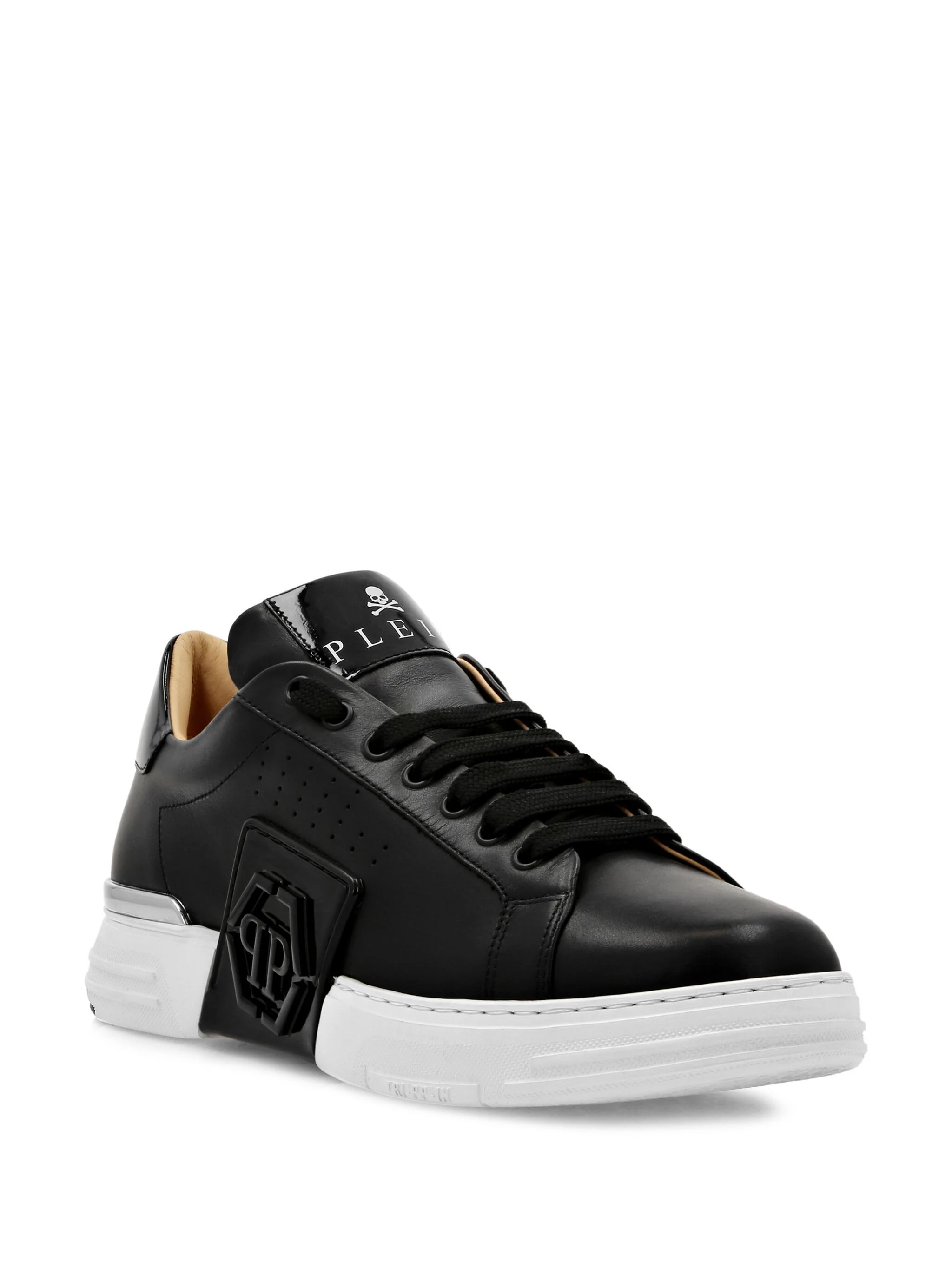 PHILIPP PLEIN LOGO-APPLIQUÉ LACE-UP SNEAKERS