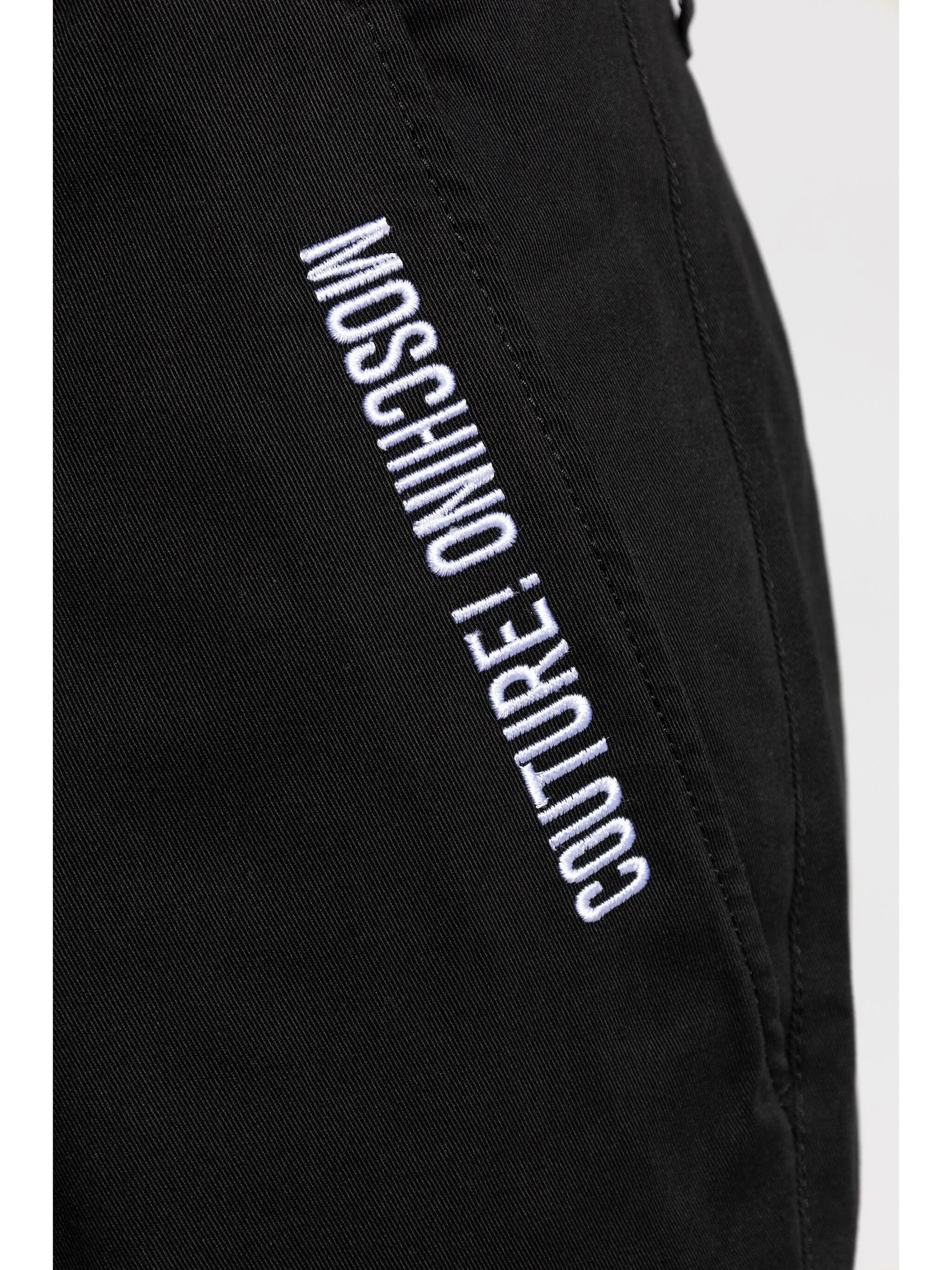 MOSCHINO LOGO-EMBROIDERED TROUSERS