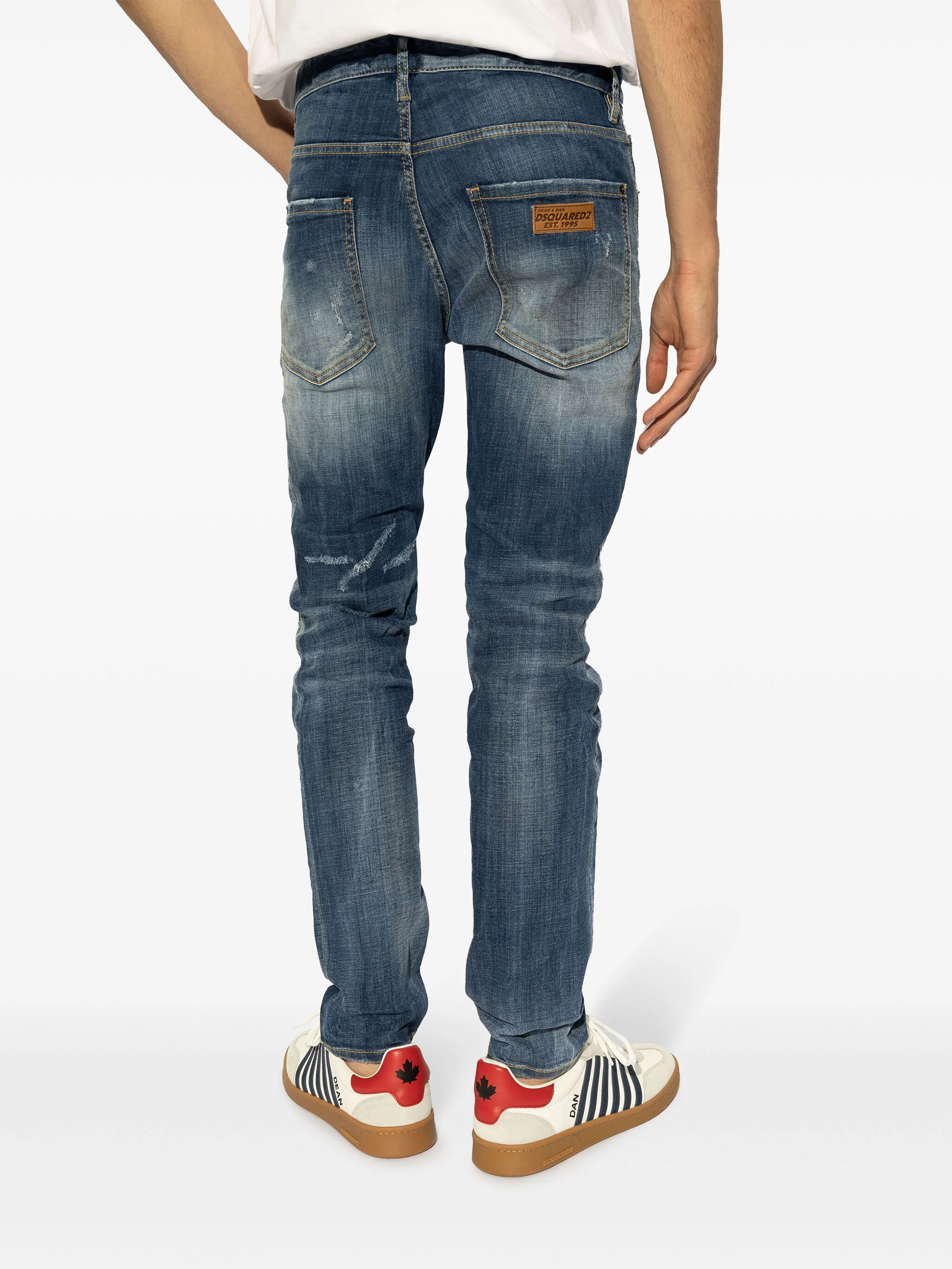 DSQUARED2 DISTRESSED SLIM-CUT JEANS