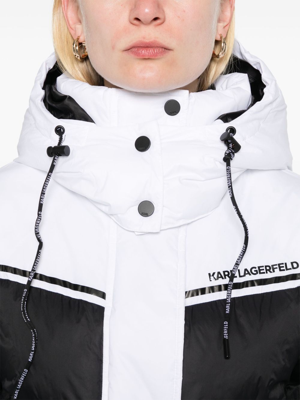 KARL LAGERFELD COLOUR BLOCK DESIGN DOWN JACKET