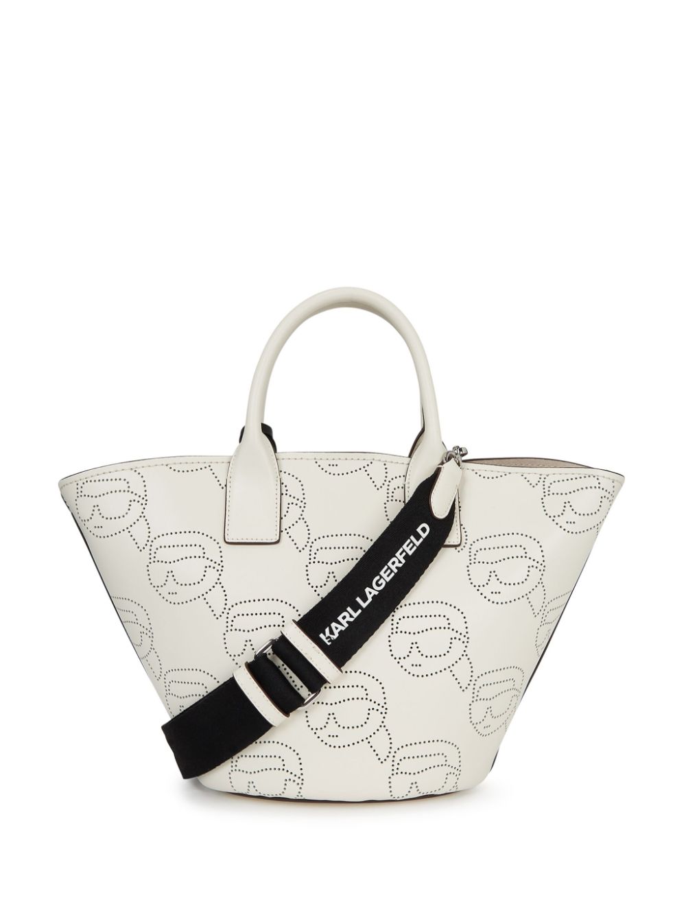 KARL LAGERFELD IKONIK PERFORATED LEATHER TOTE BAG