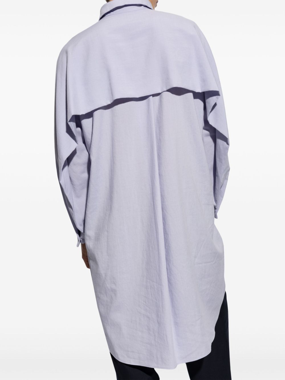 HOMME PLISSE ISSEY MIYAKE PL RAMIE FOLDED-YOKE LONGLINE SHIRT