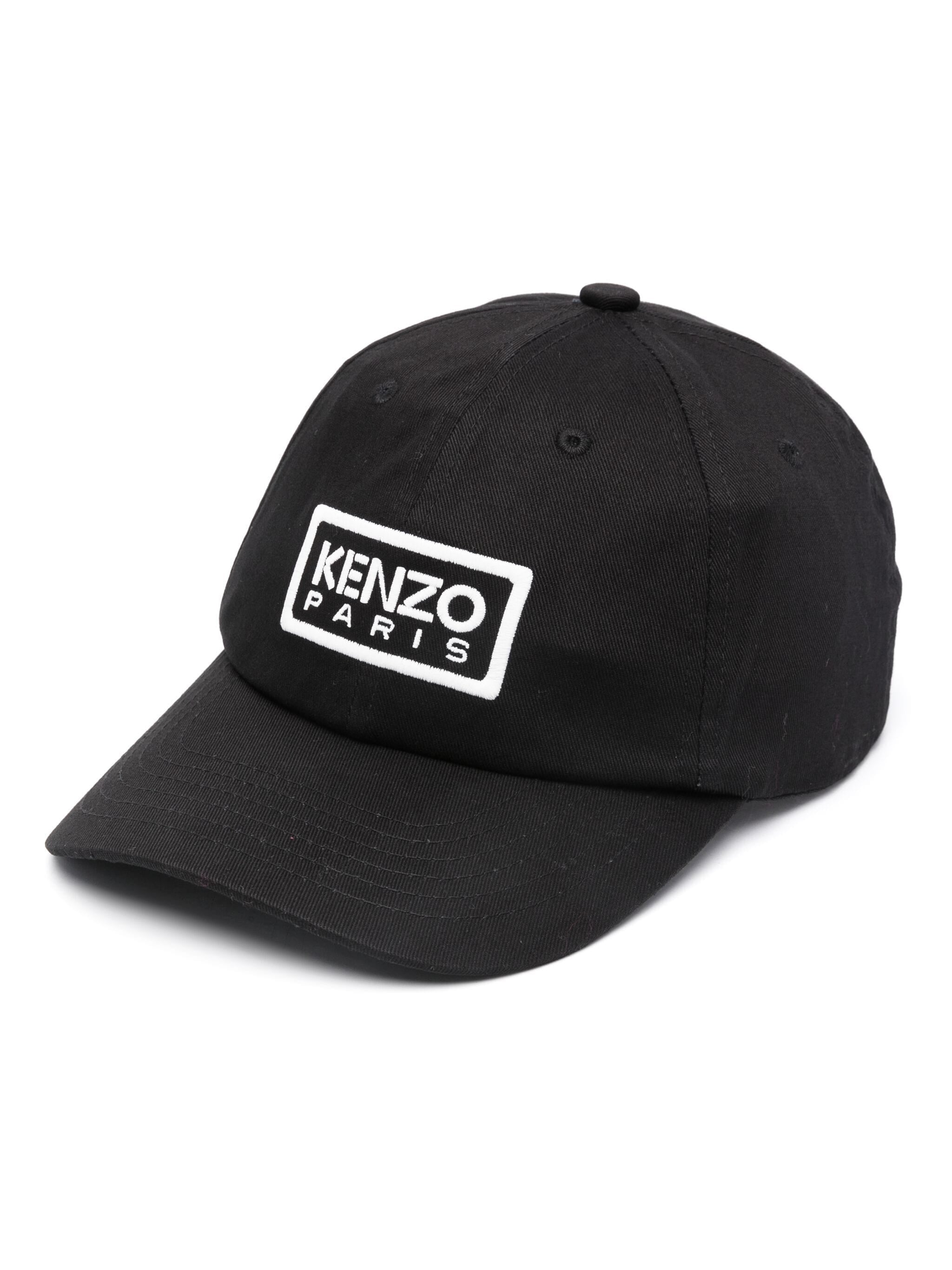 KENZO LOGO-APPLIQUÉ COTTON BASEBALL CAP