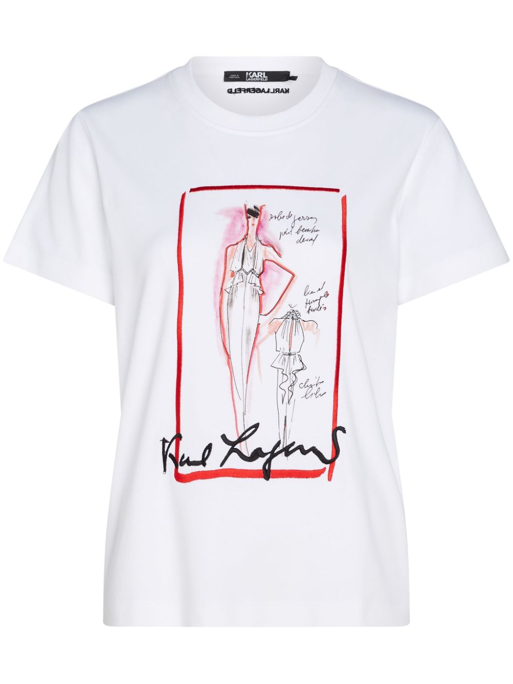 KARL LAGERFELD LOGO-PRINT COTTON T-SHIRT