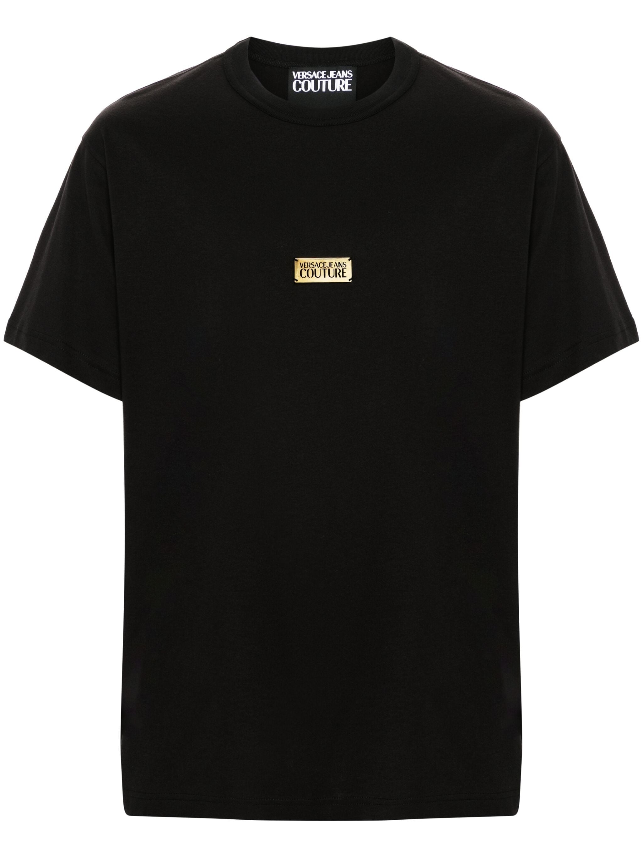 VERSACE JEANS COUTURE LOGO-PLAQUE COTTON T-SHIRT