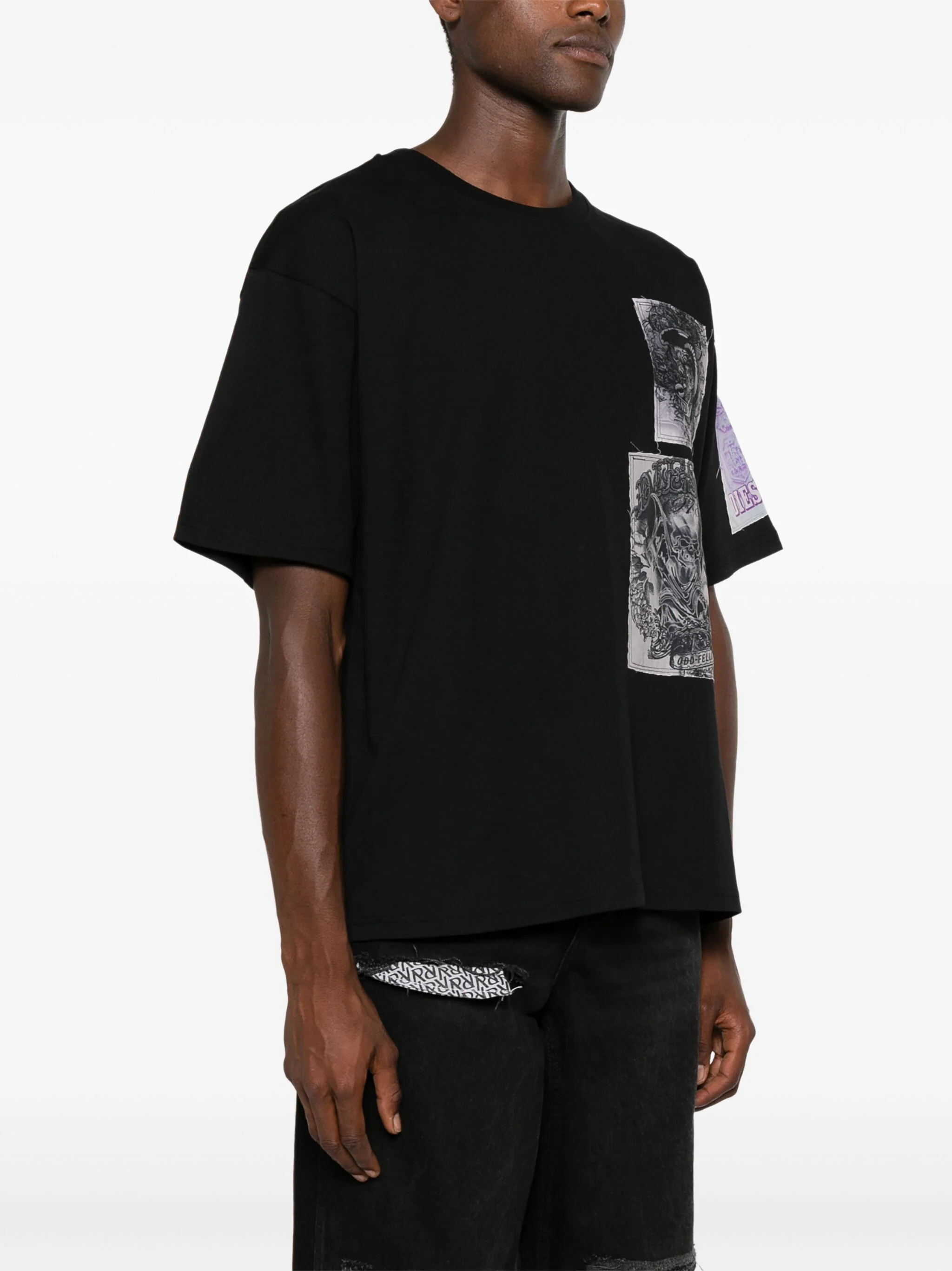 DIESEL T-BOXT-SLITS-Q10 COTTON T-SHIRT