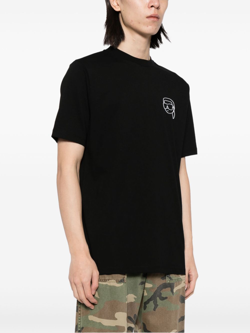 KARL LAGERFELD IKONIK OUTLINE ORGANIC-COTTON T-SHIRT