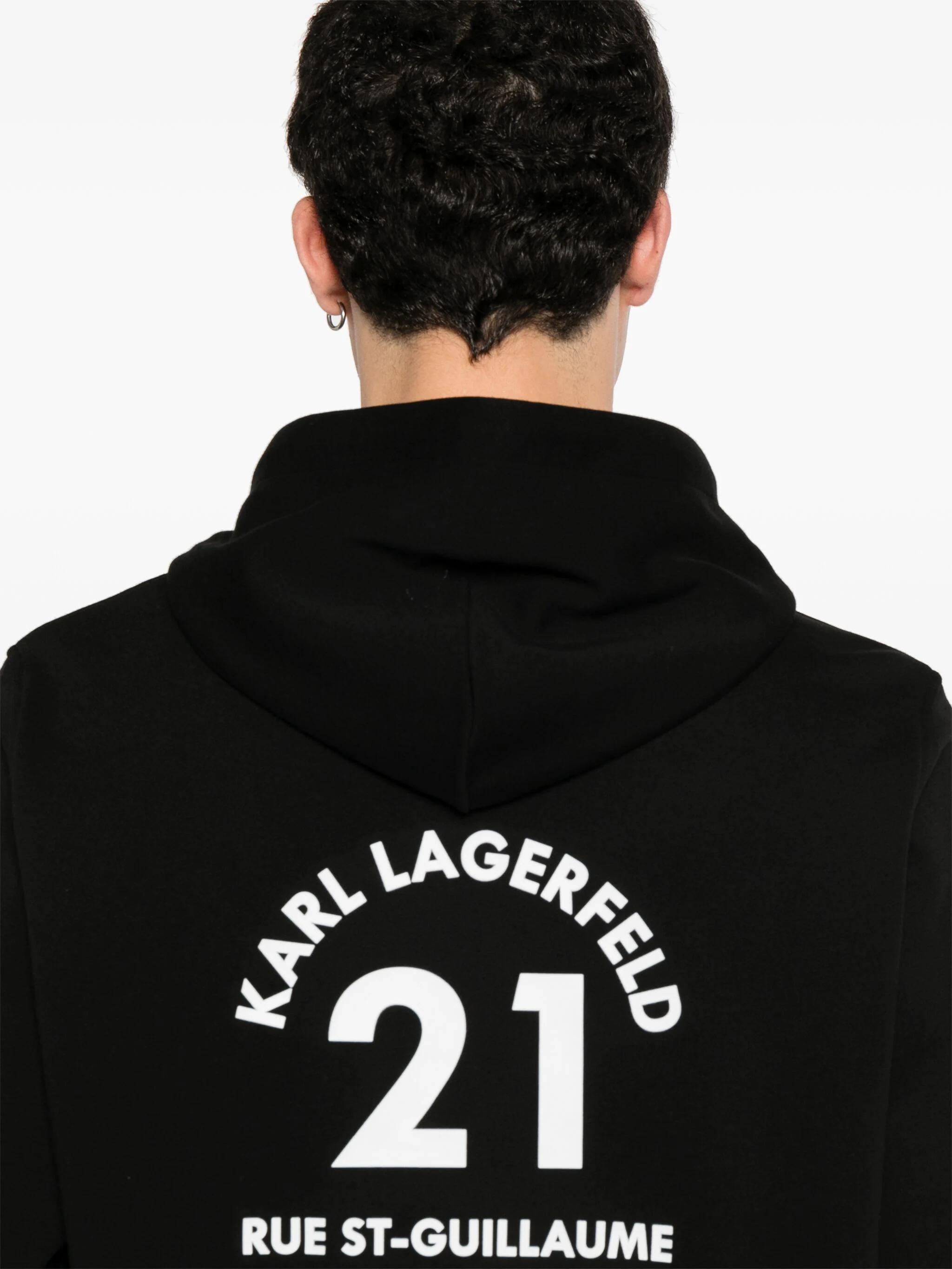 KARL LAGERFELD RUBBERISED-LOGO HOODIE