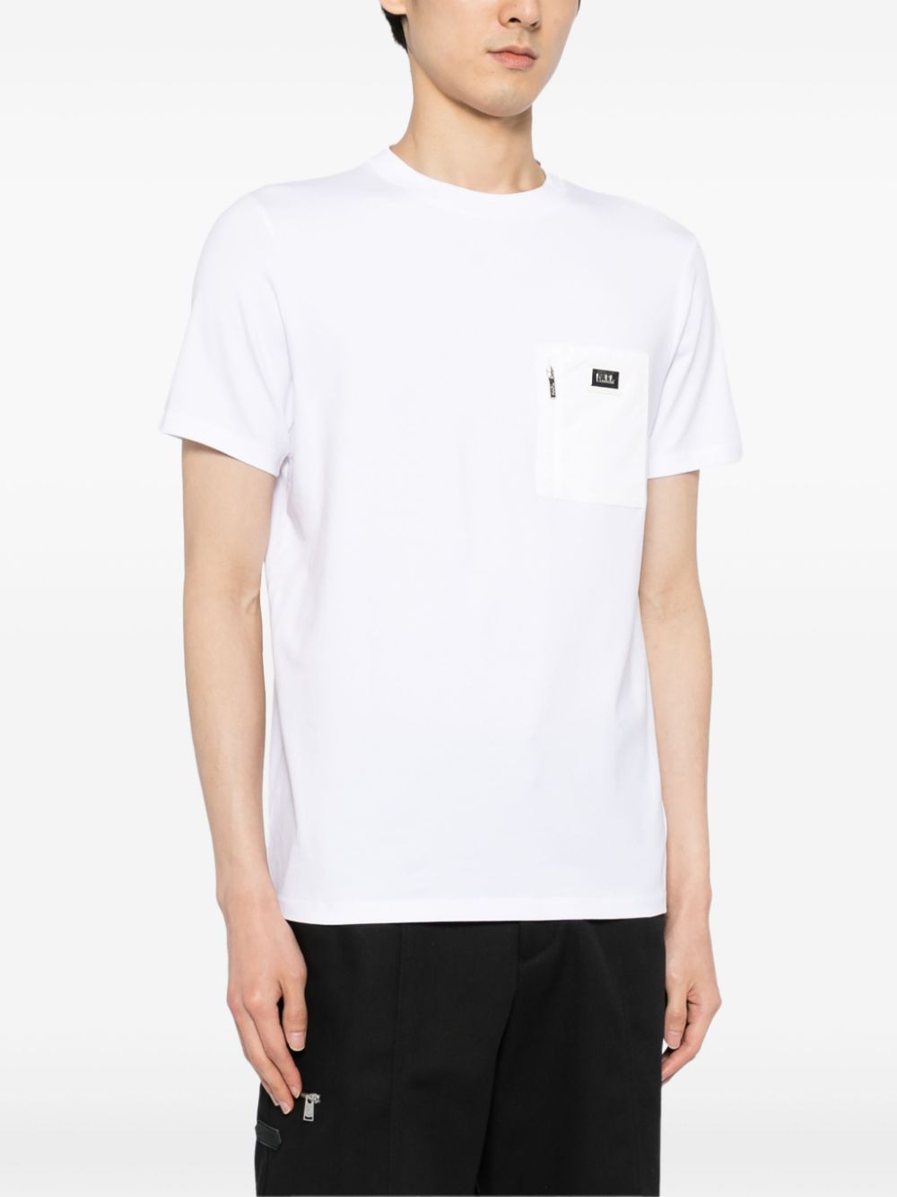 KARL LAGERFELD LOGO-PLAQUE COTTON T-SHIRT