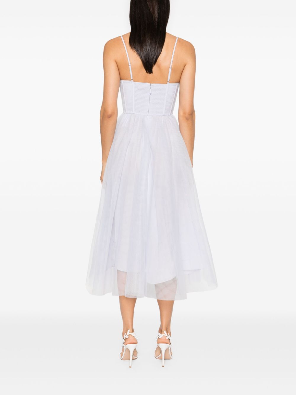 ZIMMERMANN TULLE CORSET MIDI DRESS