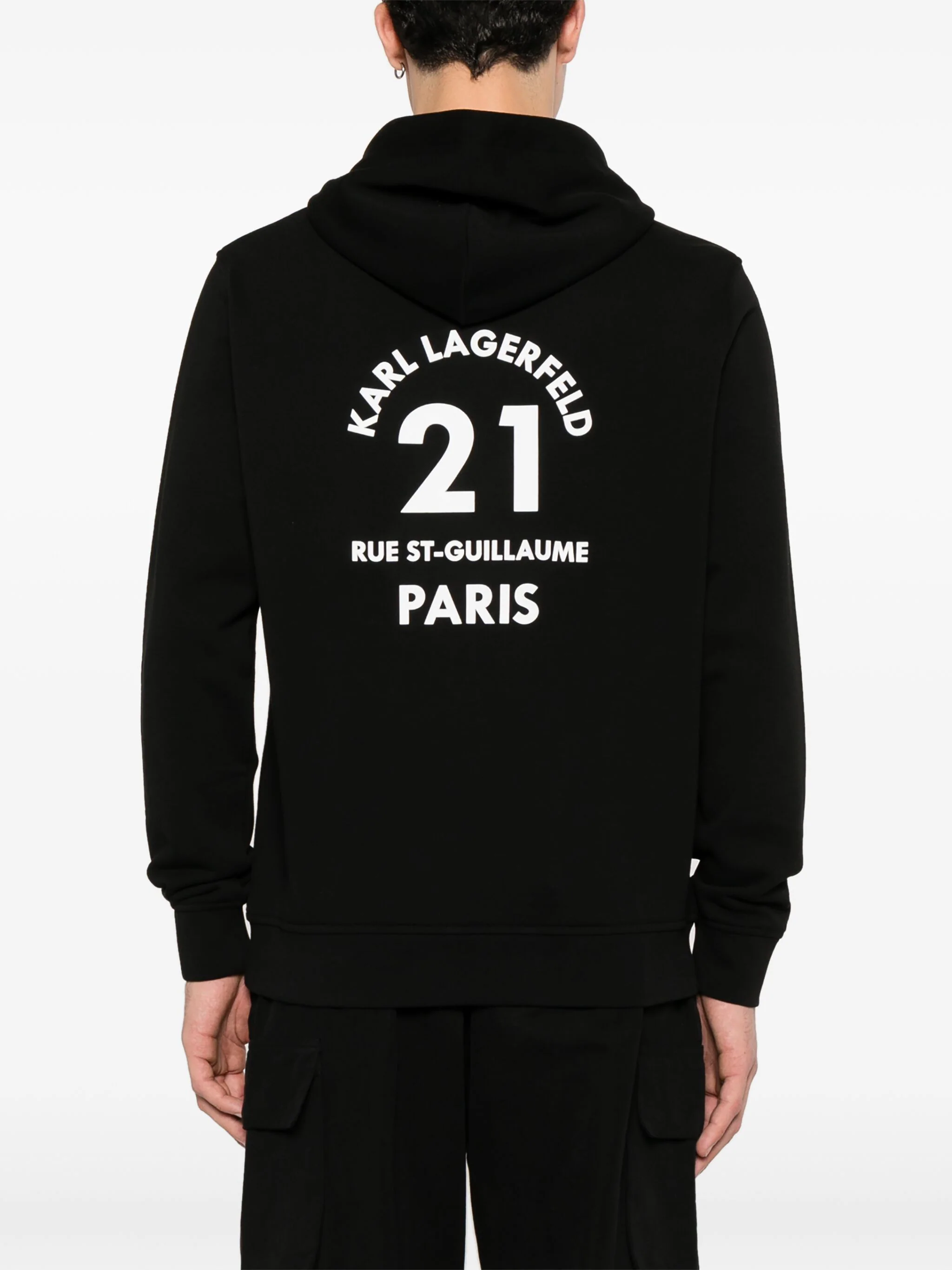 KARL LAGERFELD RUBBERISED-LOGO HOODIE