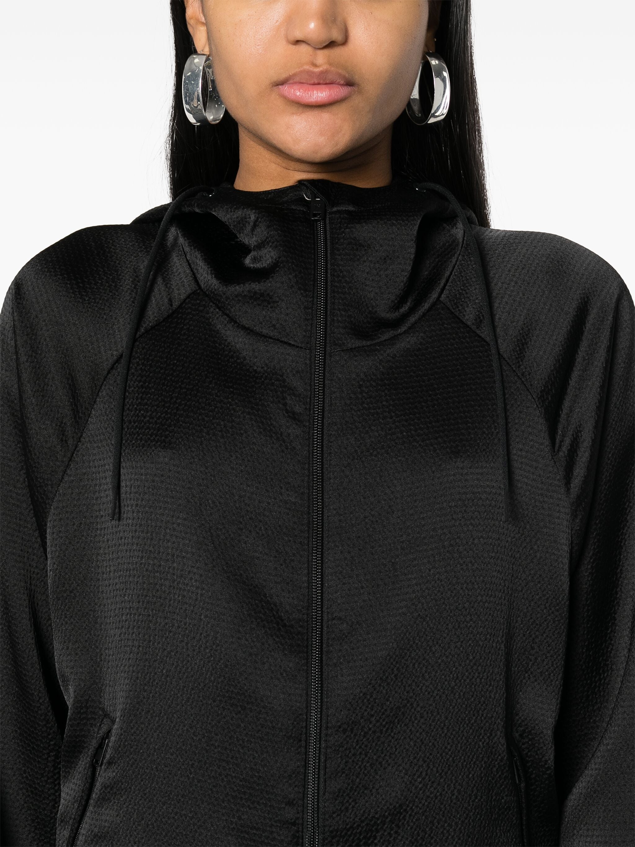 Y-3 TEXTURED ZIPPED HOODIE