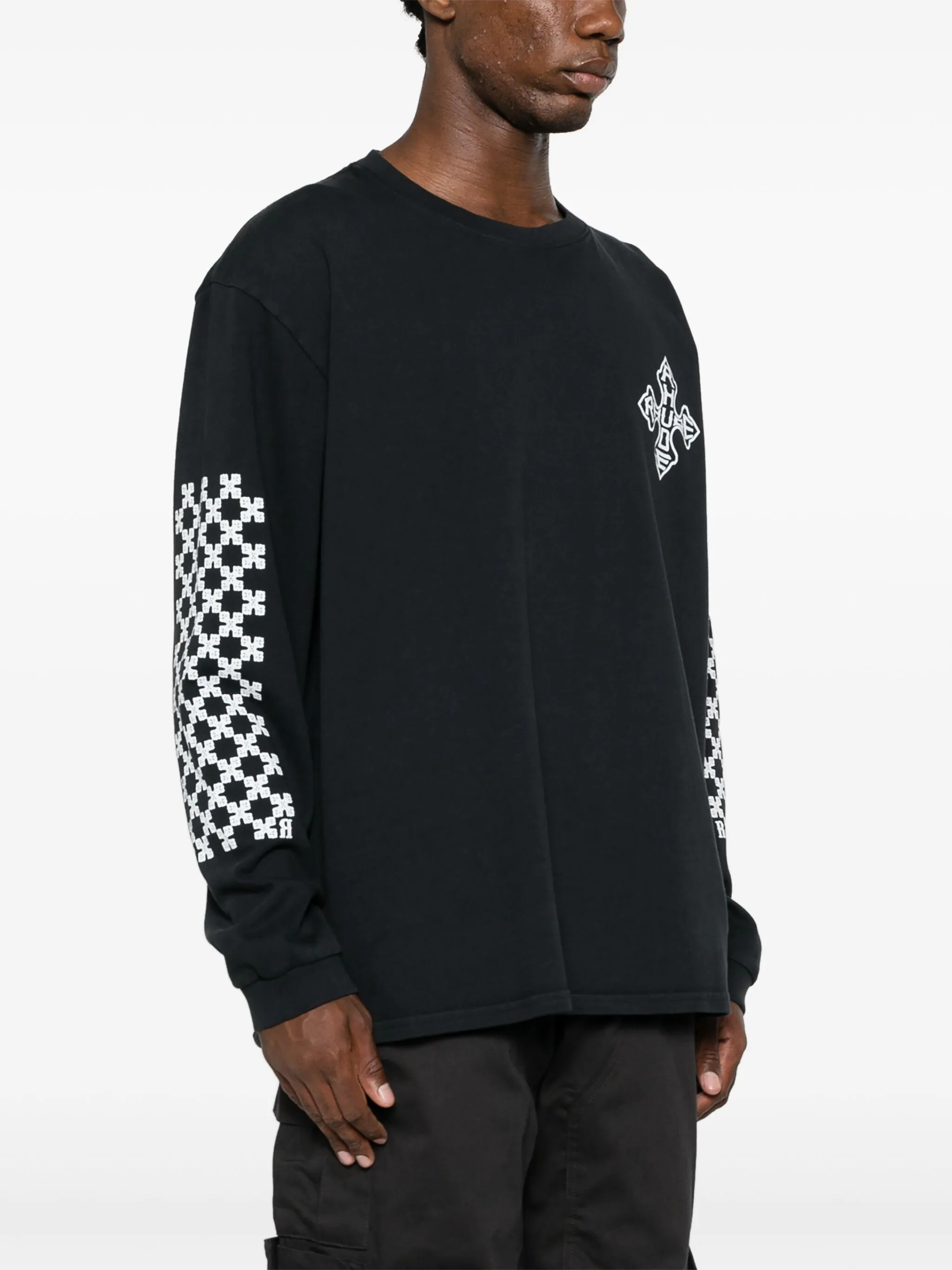 RHUDE CROSS-PRINT COTTON SWEATSHIRT