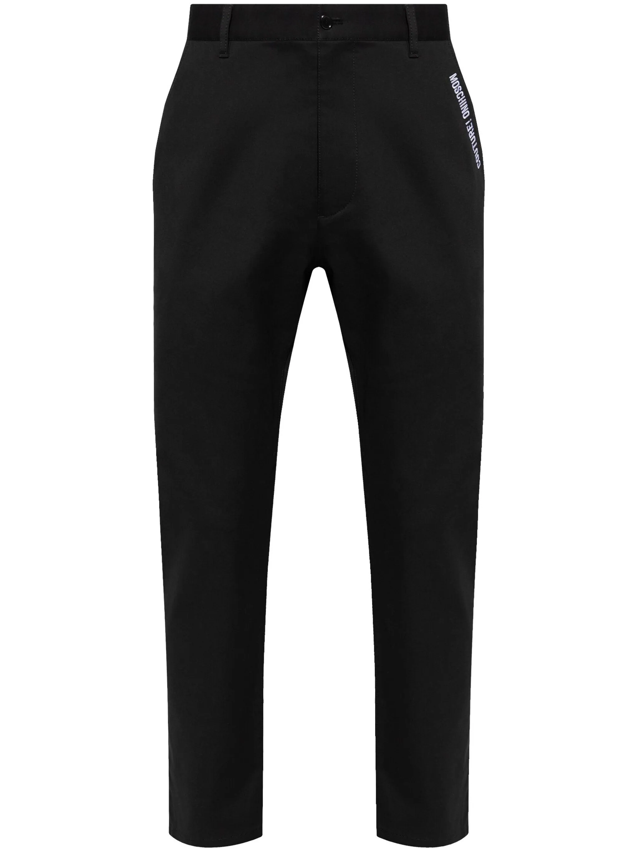 MOSCHINO LOGO-EMBROIDERED TROUSERS