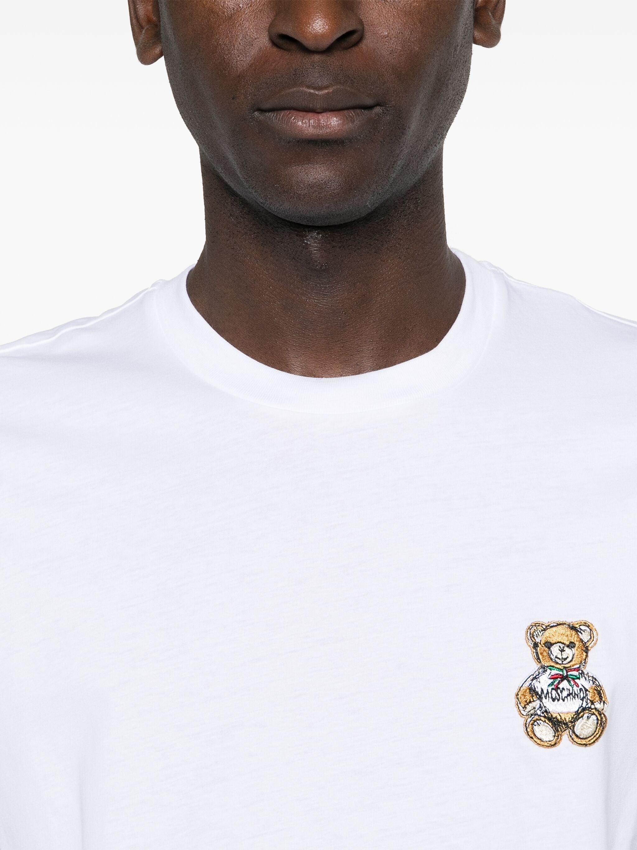 MOSCHINO TEDDY BEAR-PATCH COTTON T-SHIRT