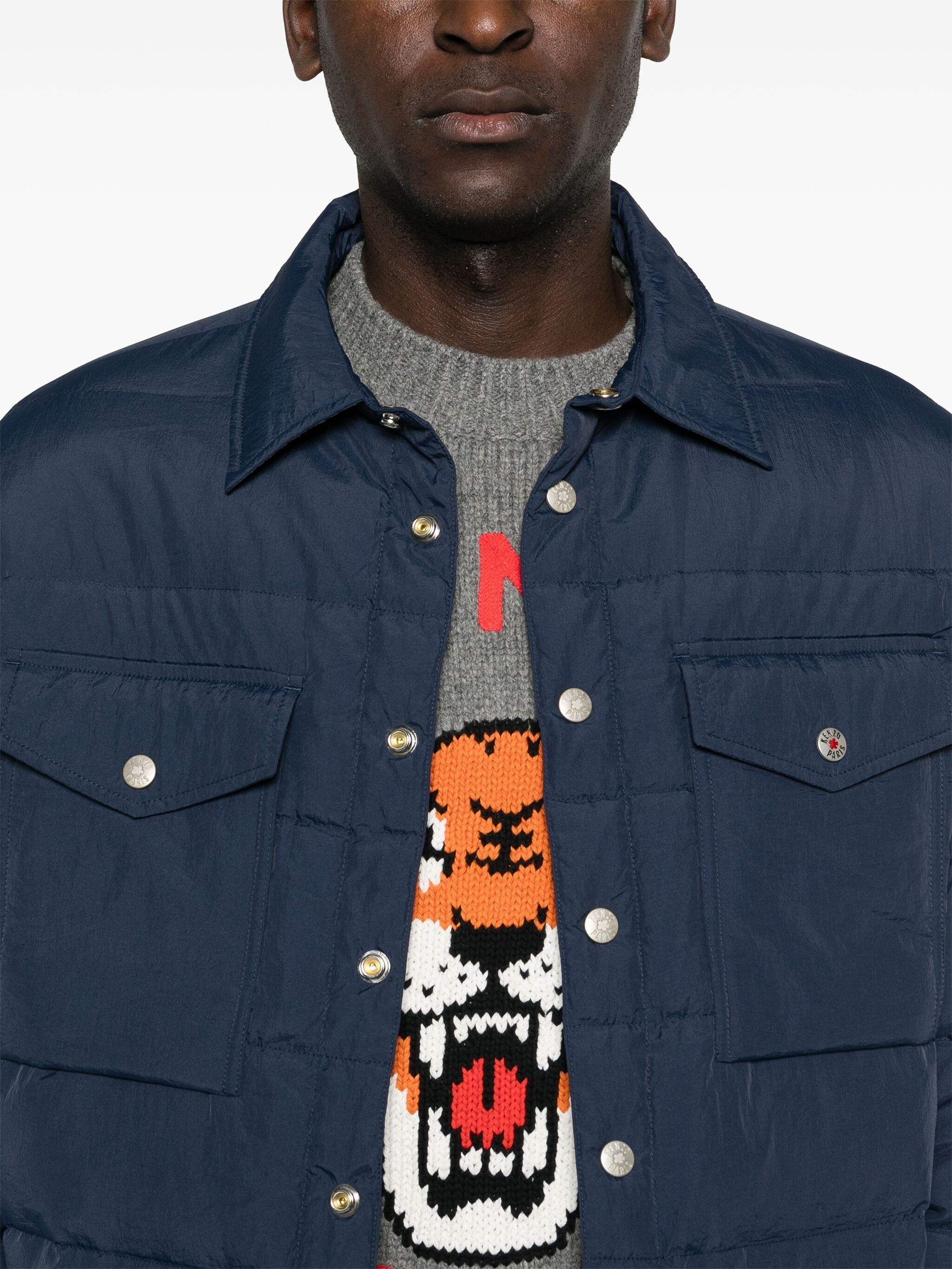 KENZO CLASSIC-COLLAR QUILTED SHIRT JACKET