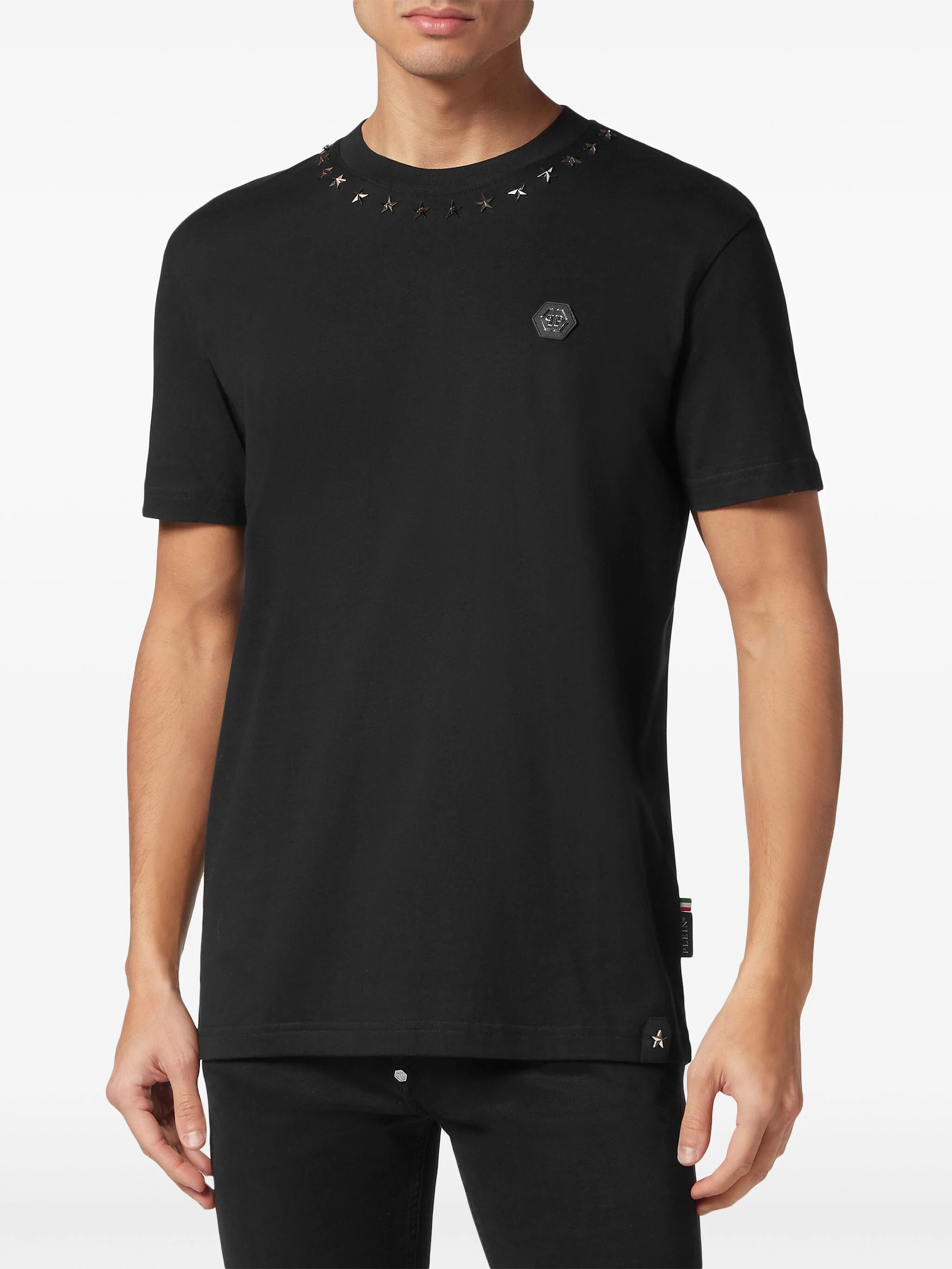 PHILIPP PLEIN LOGO-APPLIQUÉ COTTON T-SHIRT