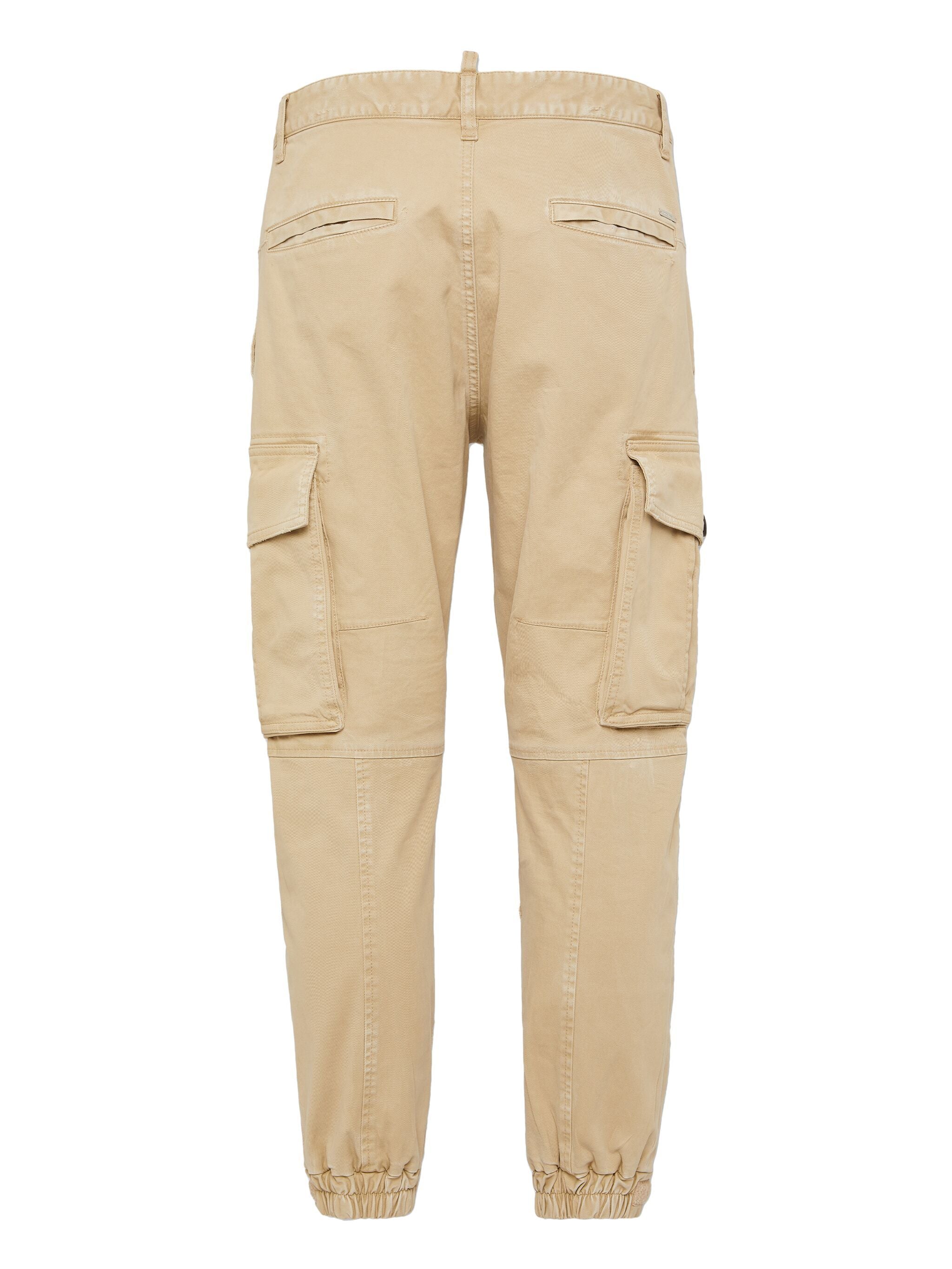 DSQUARED DISTRESSED-EFFECT TAPERED CARGO TROUSERS