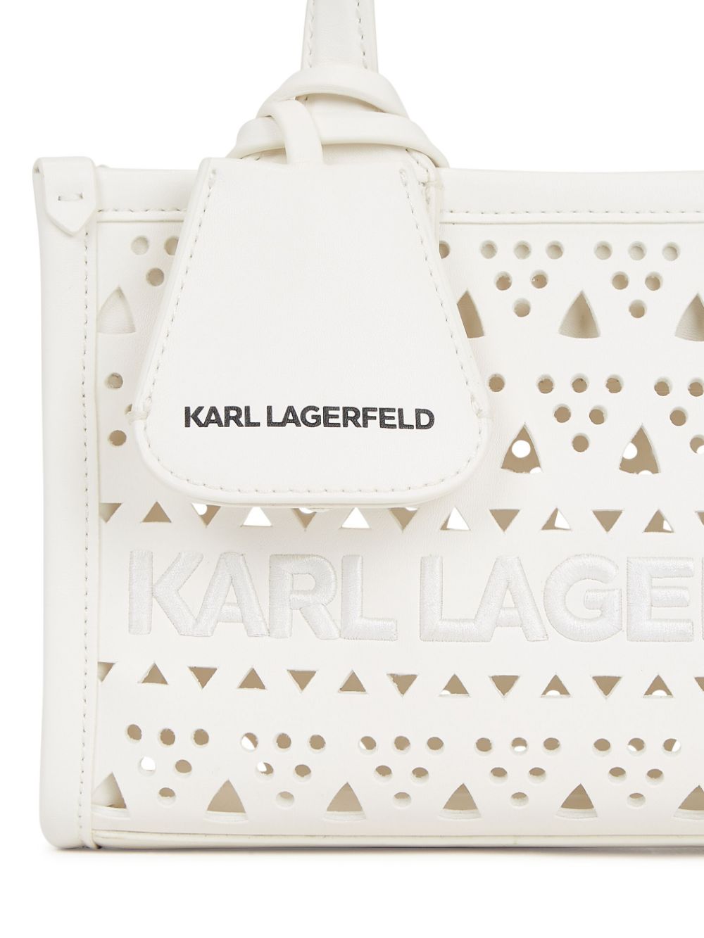 KARL LAGERFELD SMALL K/SKUARE PERFORATED TOTE BAG