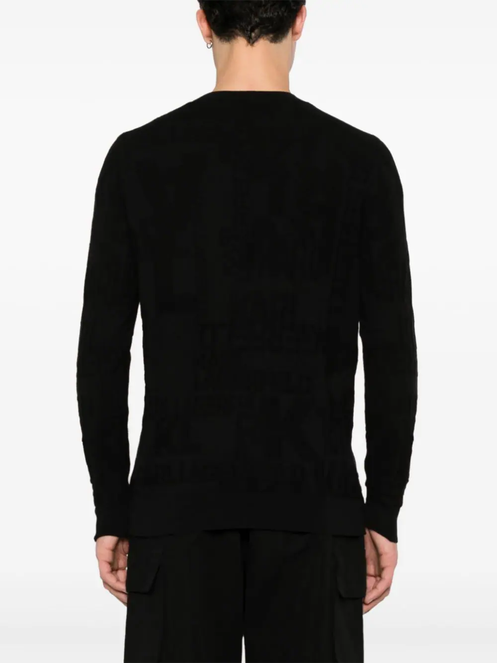 KARL LAGERFELD JACQUARD-LOGO COTTON JUMPER