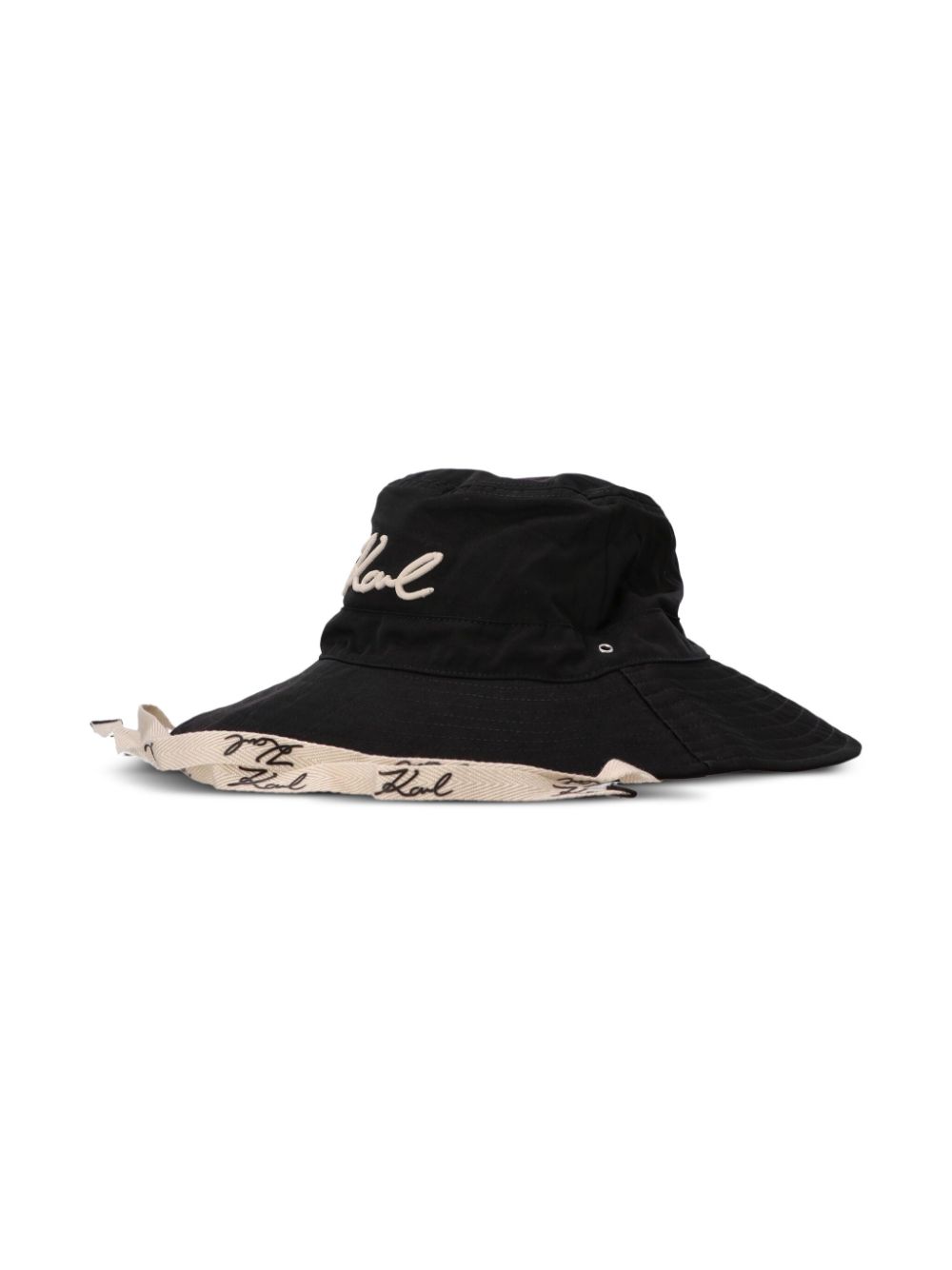 KARL LAGERFELD LOGO-EMBROIDERED BUCKET HAT