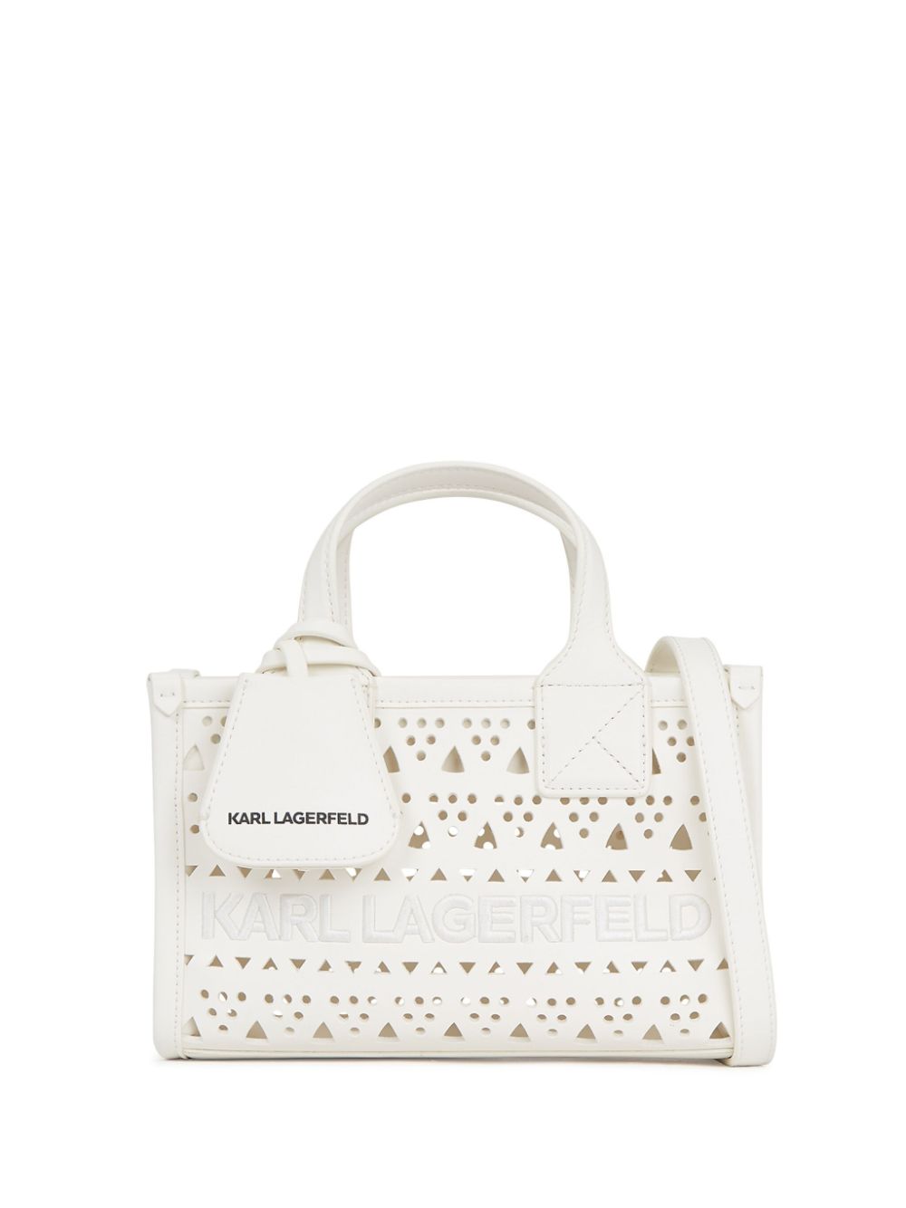 KARL LAGERFELD SMALL K/SKUARE PERFORATED TOTE BAG