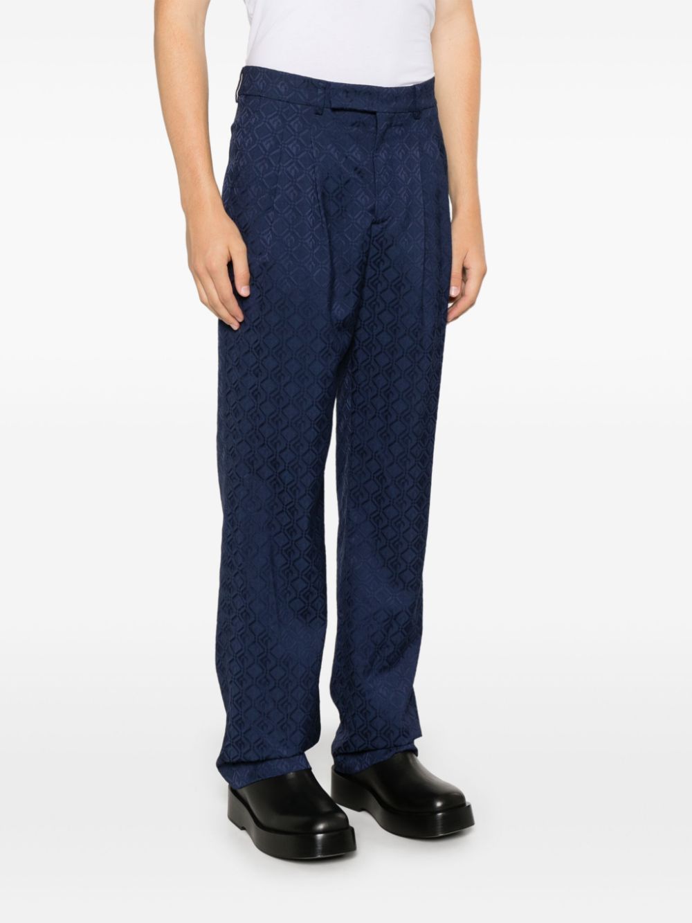 MARINE SERRE MOON DIAMOND-JACQUARD TROUSERS